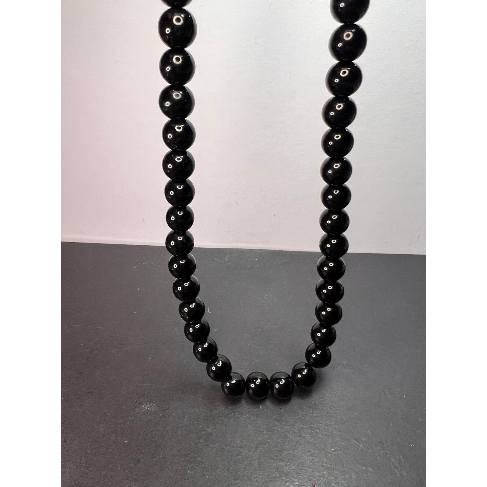 Other 10mm Black Onyx necklace with sterling silver clasp *NEW* Size ONE SIZE - 7 Thumbnail