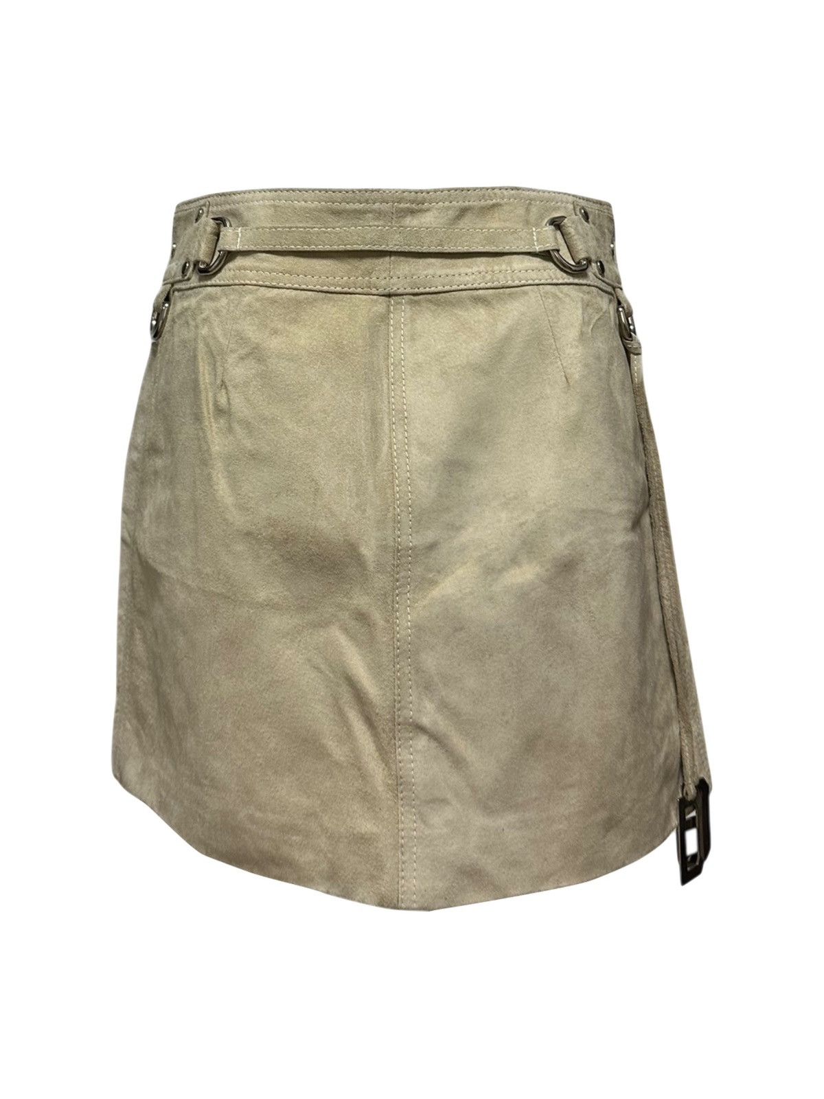 Dolce & Gabbana DOLCE&GABBANA Vintage Suede Leather Mini Skirt Size 40" / US 18 - 2 Thumbnail
