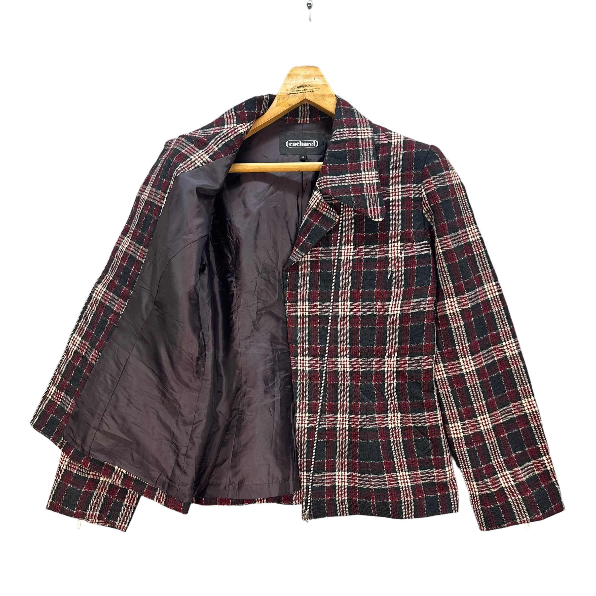 Cacharel CACHAREL TARTAN ASYMMETRICAL JACKET #7837-181 Size S / US 4 / IT 40 - 6 Thumbnail