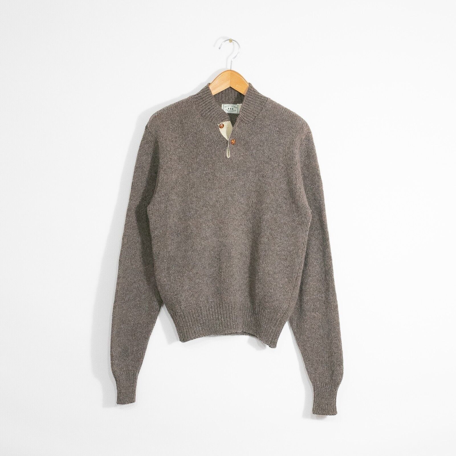 Vintage Vintage Henley Wool Sweater Mens Large - Jumper Speckled Size US L / EU 52-54 / 3 - 1 Thumbnail