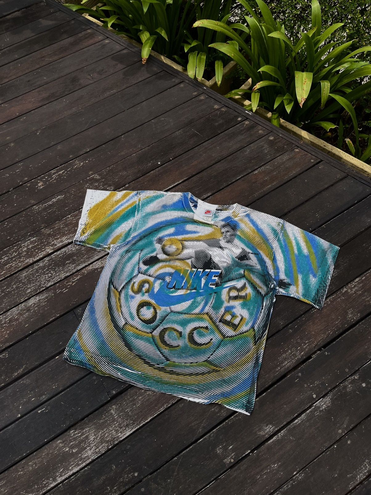 Nike Vintage Nike Fringer Print Soccer All Over Print AOP Tee Size US XXL / EU 58 / 5 - 1 Thumbnail