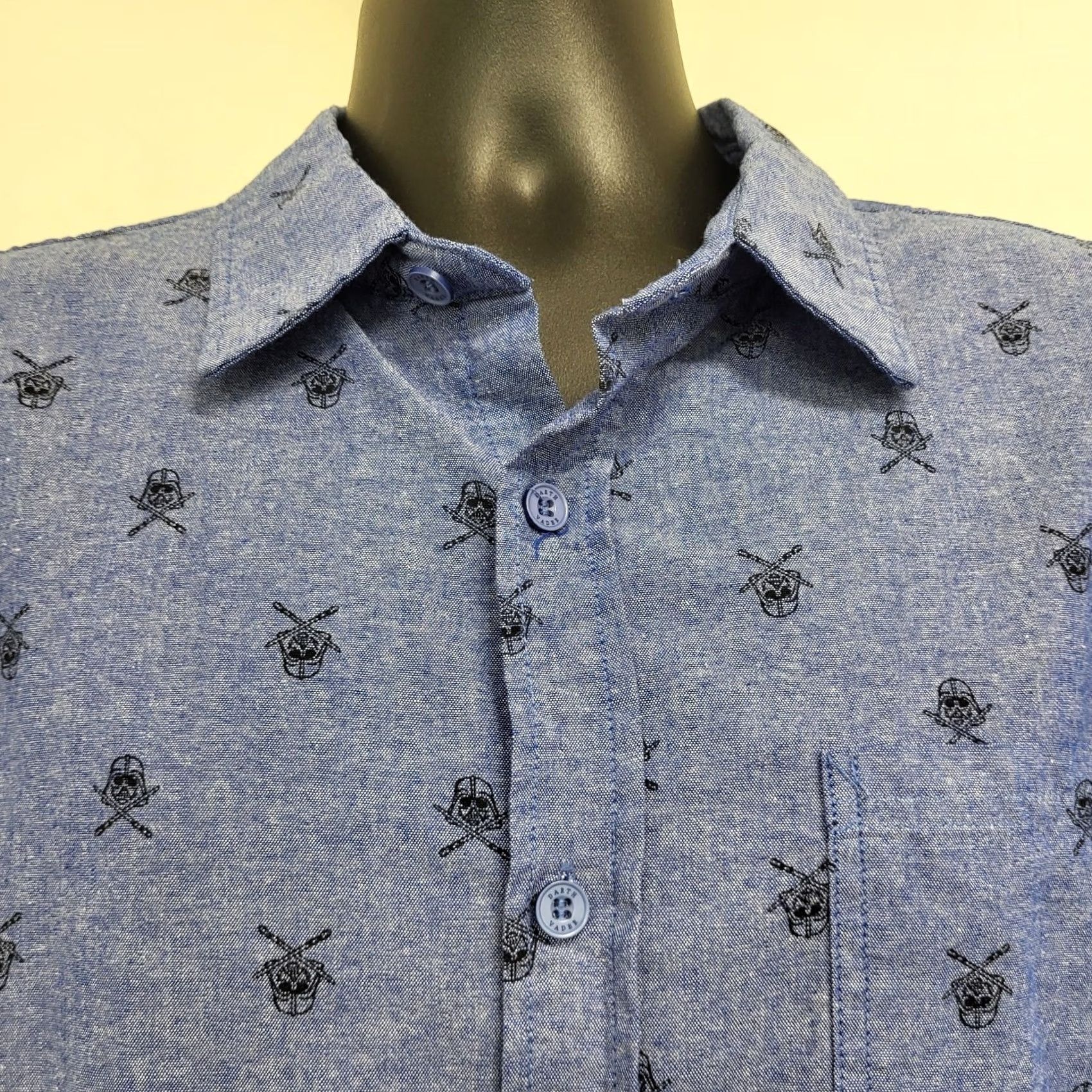 Star Wars VINTAGE Star Wars Shirt Mens XL Blue Button Up Darth Vader All Over Print Comicon Size US XL / EU 56 / 4 - 4 Thumbnail