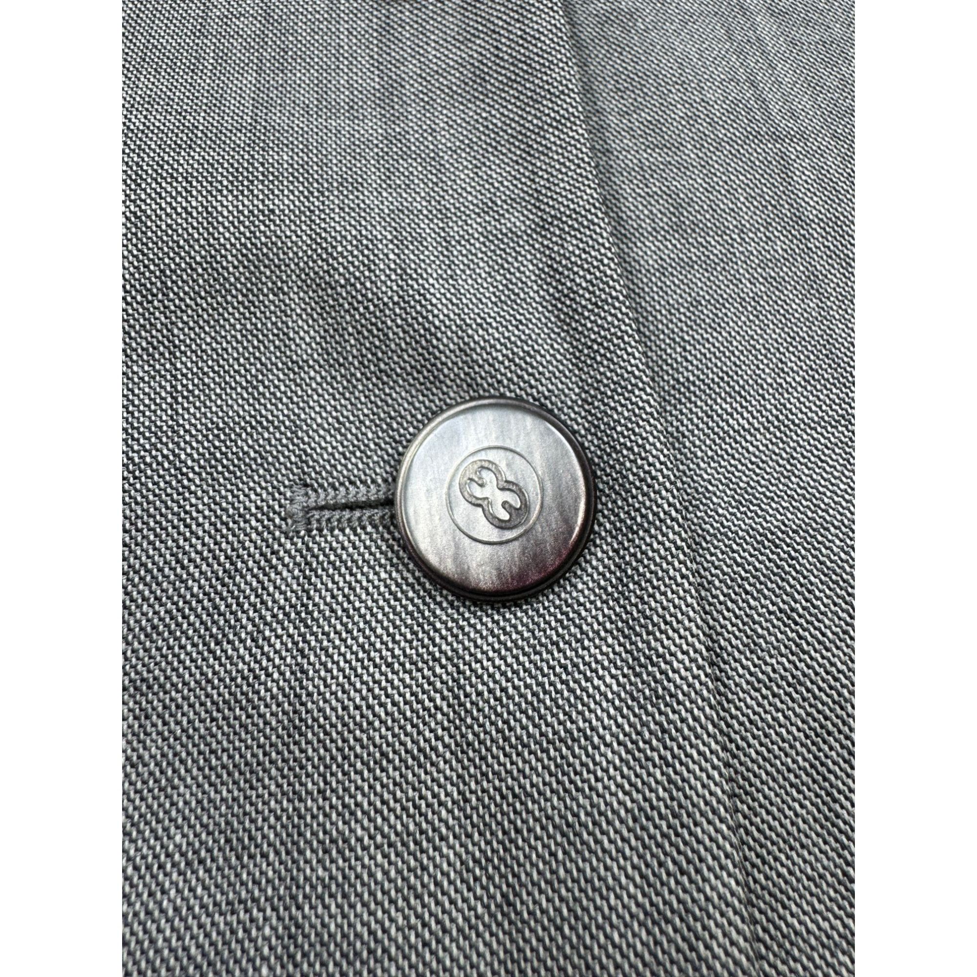Escada Escada Vintage Gray Wool Peak Lapel Fringe Blazer (Y1223) Size M / US 6-8 / IT 42-44 - 4 Thumbnail