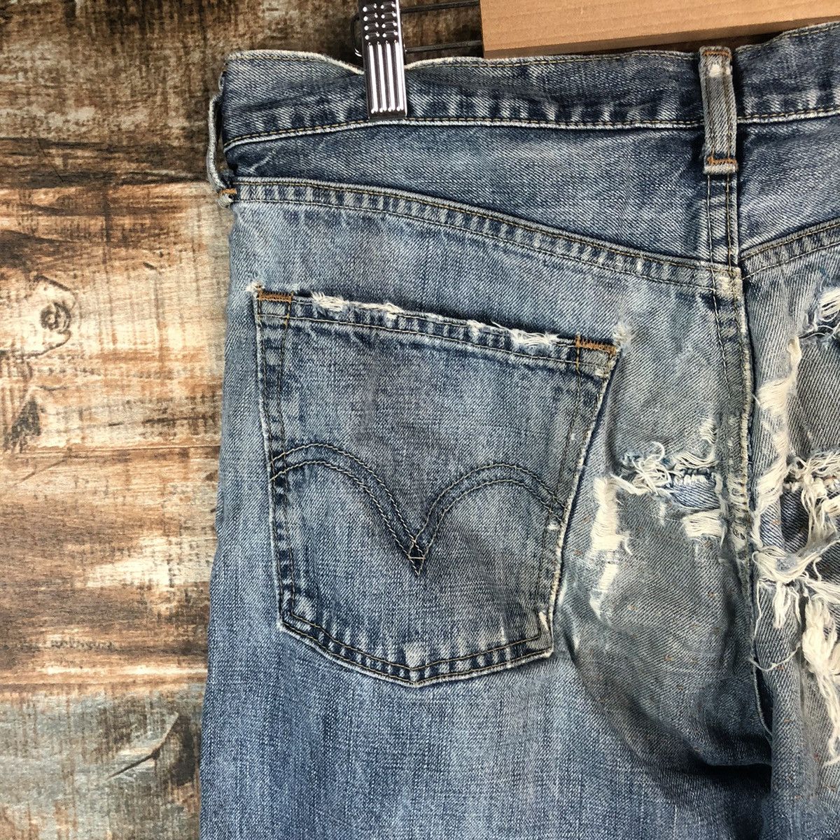 Levi's Levis Blue Distressed ripped Denim Pants #A2119 Size US 32 / EU 48 - 20 Thumbnail