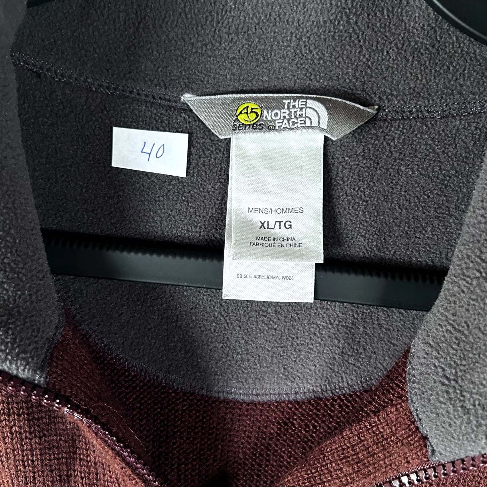 The North Face VINTAGE The North Face A5 Series Mens XL Burgundy Wool Blend Quarter Zip Knit Sweater Size US XL / EU 56 / 4 - 2 Thumbnail