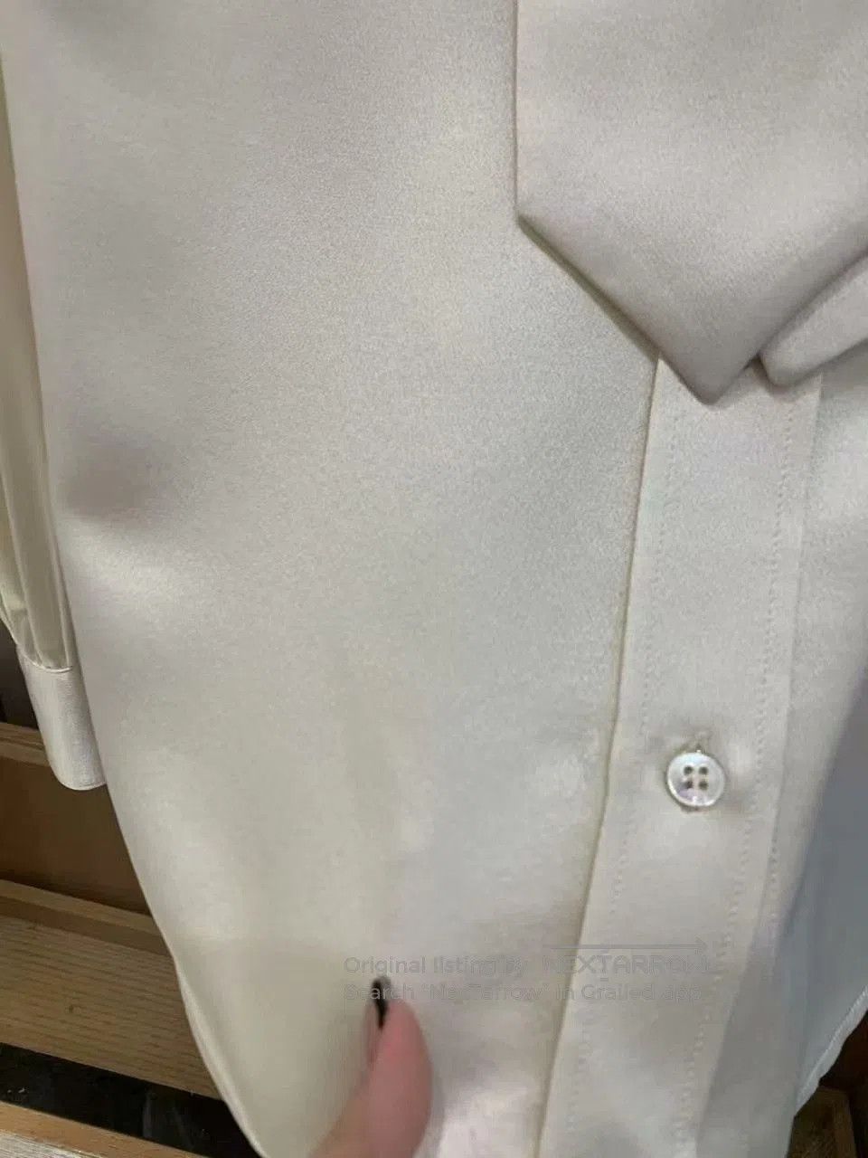 Saint Laurent Paris Saint Laurent Cream Silk Long. Size S / US 4 / IT 40 - 2 Thumbnail