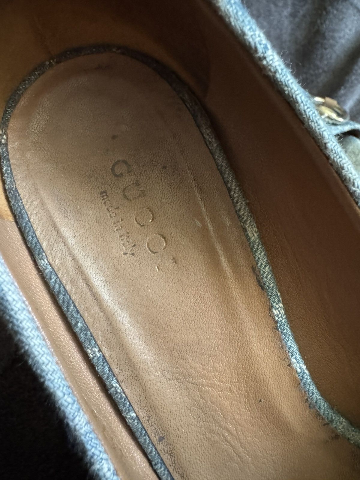 Gucci Gucci Horsebit monogram GC denim heels blue Size US 6 / IT 36 - 11 Thumbnail