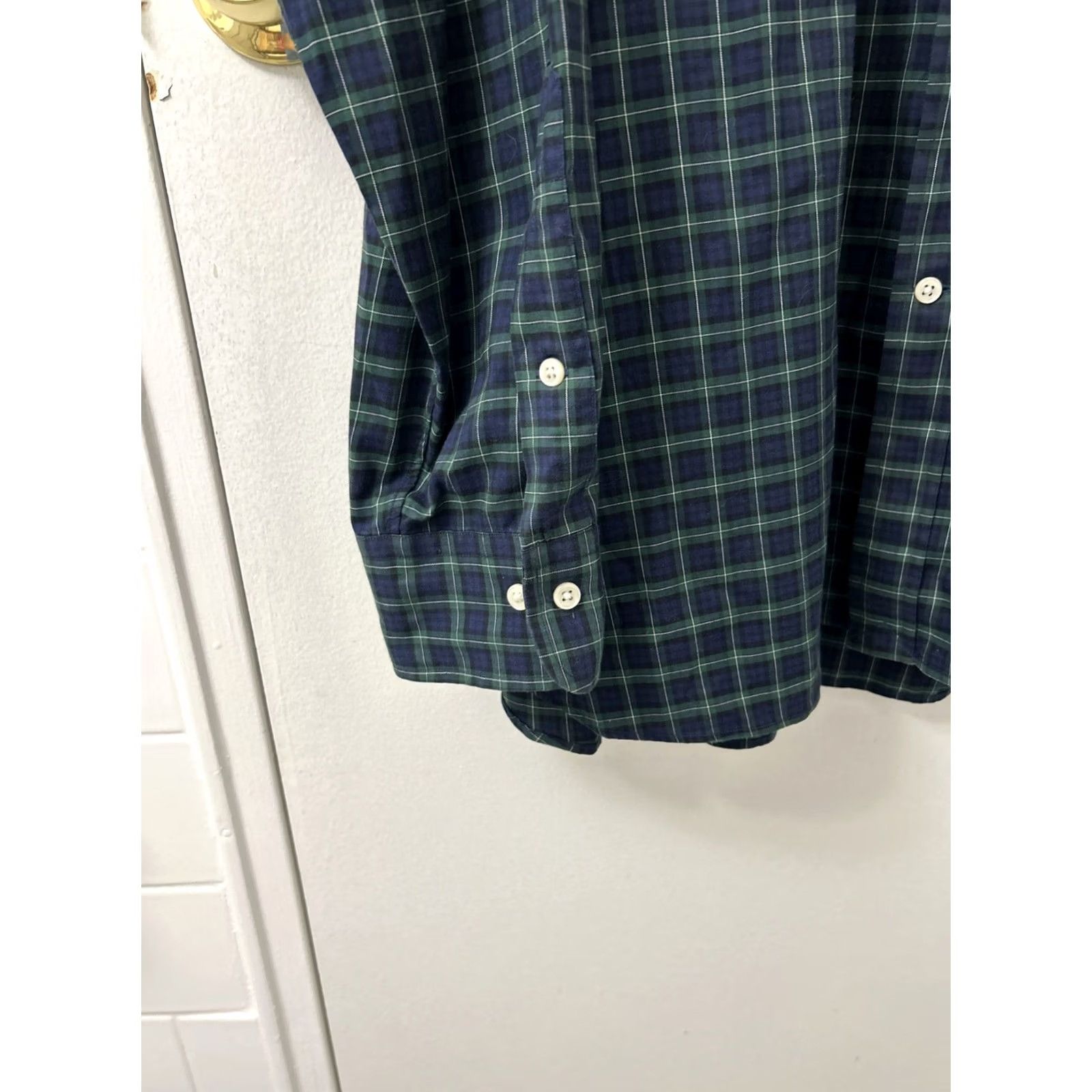 Polo Ralph Lauren Polo Ralph Lauren Stretch Twill Shirt Mens 17 34-35 Blue Plaid Button Up Check Embroidered Collar Down Cotton Twill Size US XL / EU 56 / 4 - 7 Thumbnail