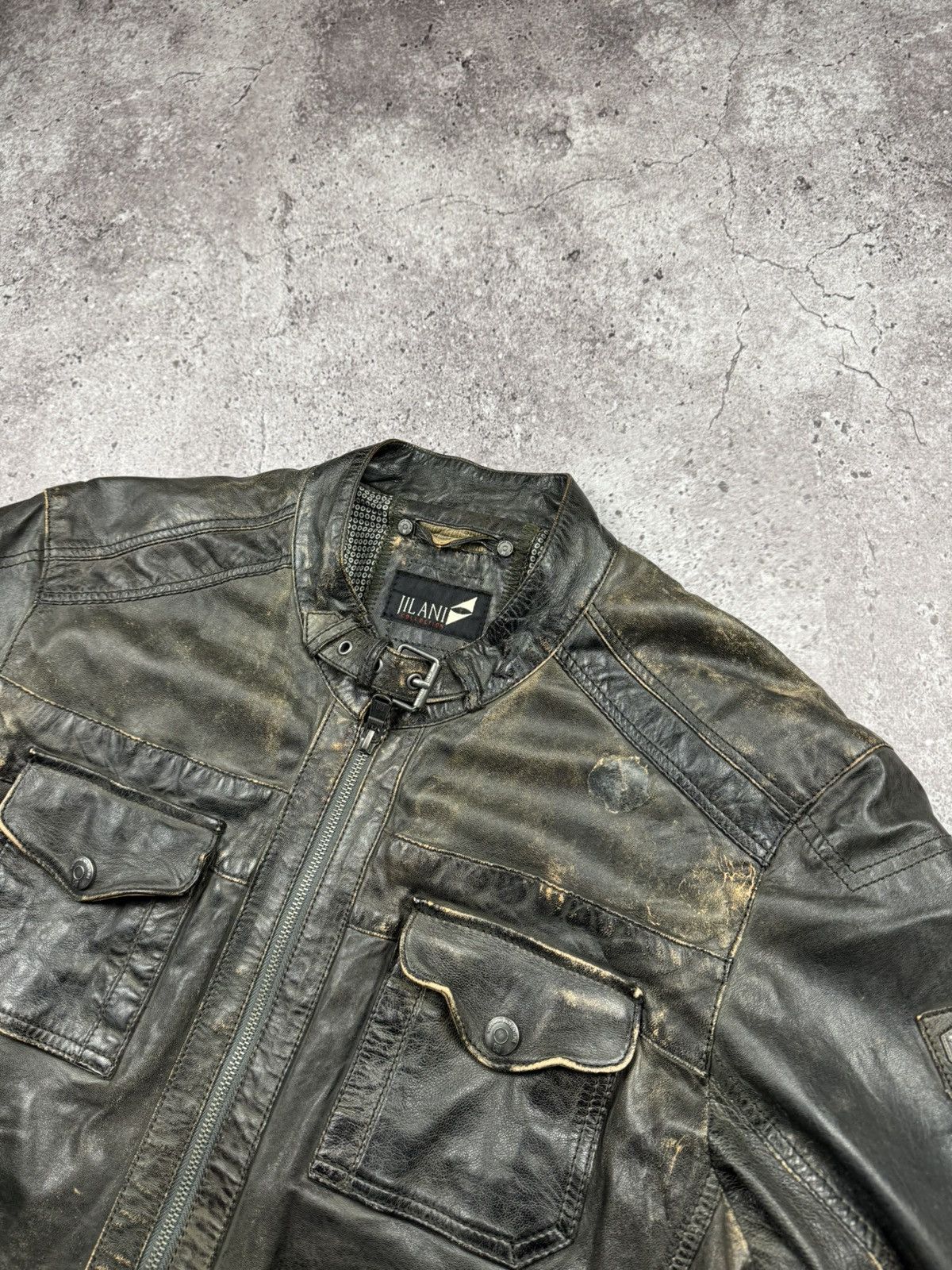Vintage Crazy Vintage Punk Distressed Leather Jacket Japan Y2K Style Size US L / EU 52-54 / 3 - 14 Thumbnail