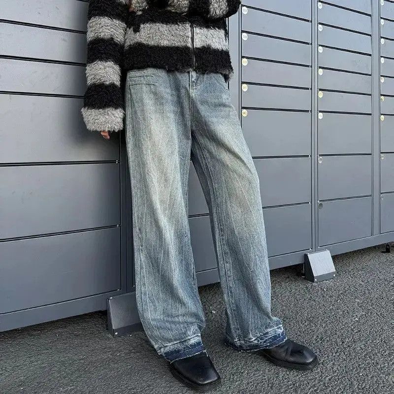 Japanese Brand Retro loose straight leg casual jeans Size US 32 / EU 48 - 2 Thumbnail