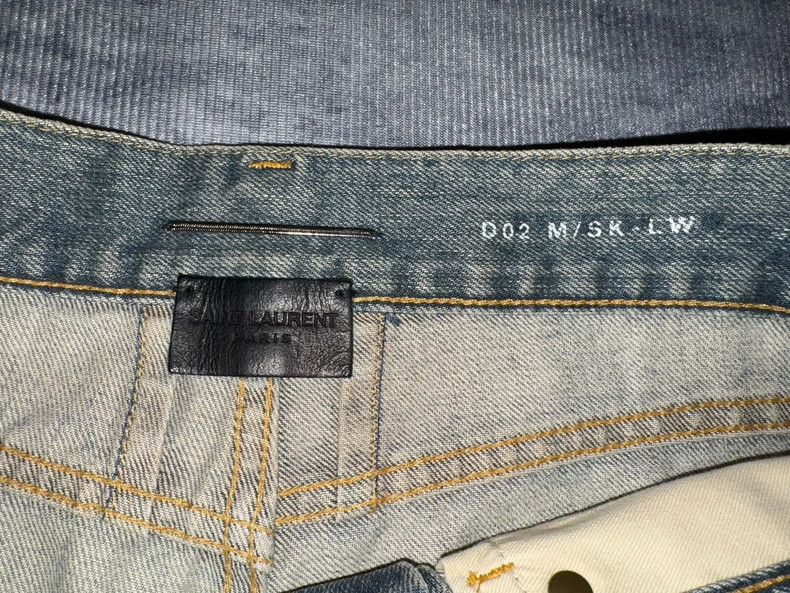 Yves Saint Laurent Saint Laruent13fw First Year Show Erosive and Damaged Blue Size US 29 - 1 Thumbnail