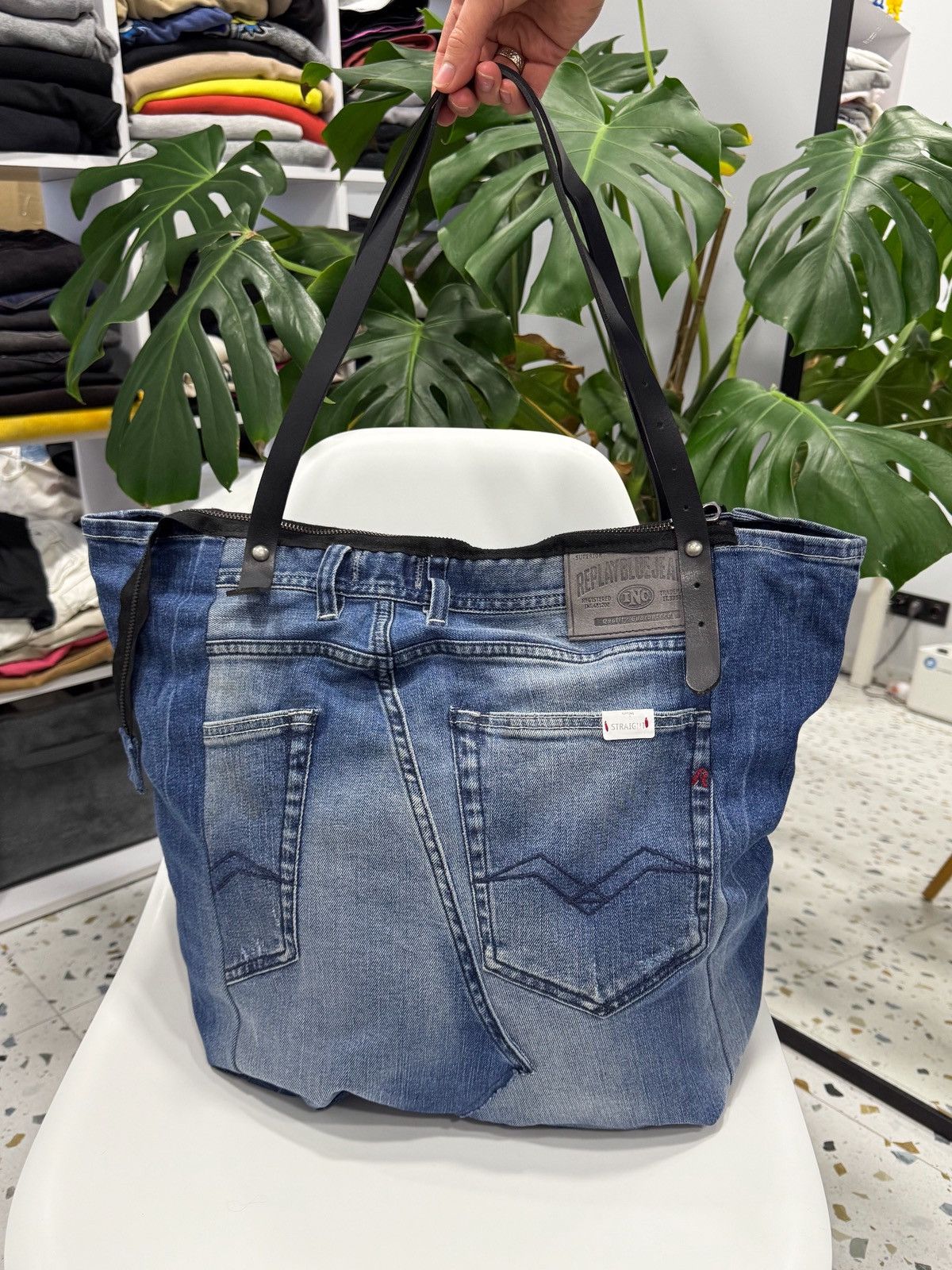 Replay Repley Upcycled denim bag Size ONE SIZE - 1 Thumbnail