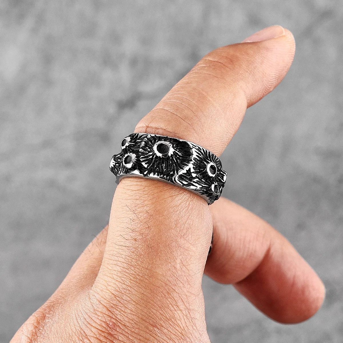 Jewelry Surface Moon Ring Streetwear Jewelry Fashion Gift Size ONE SIZE - 2 Thumbnail