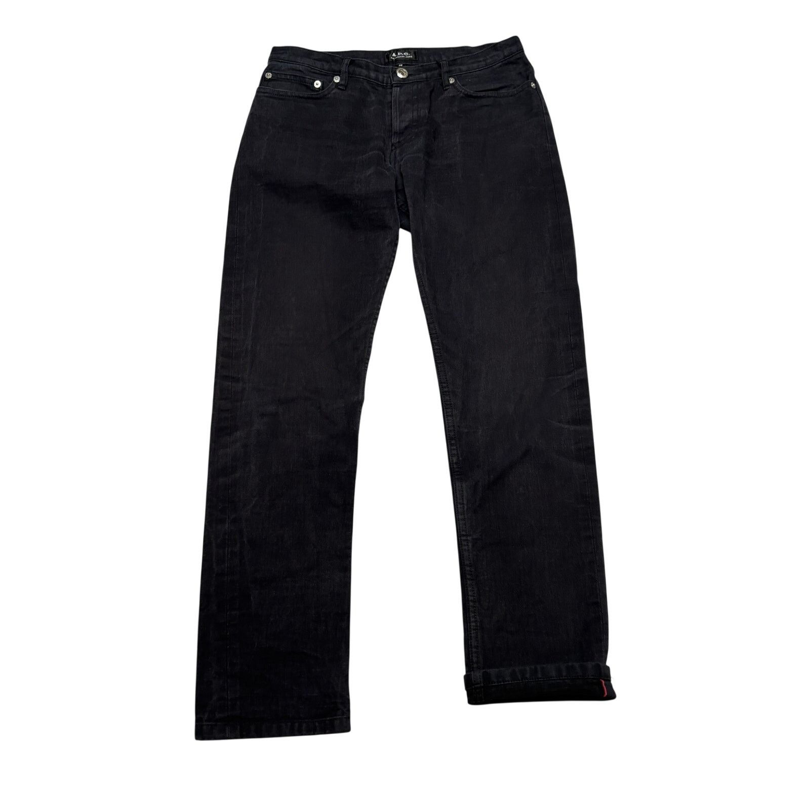 A.P.C. A.P.C. Rue Madame Paris Selvedge Jeans 28x27.5 Black Denim Size US 28 / EU 44 - 1 Thumbnail