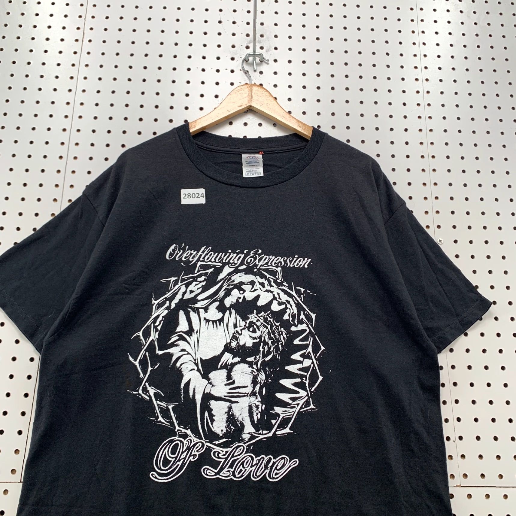 Delta VINTAGE Jesus Religion Tee Black White Graphic Overflowing Expression Of Love XL 23x29 Size US XL / EU 56 / 4 - 2 Thumbnail