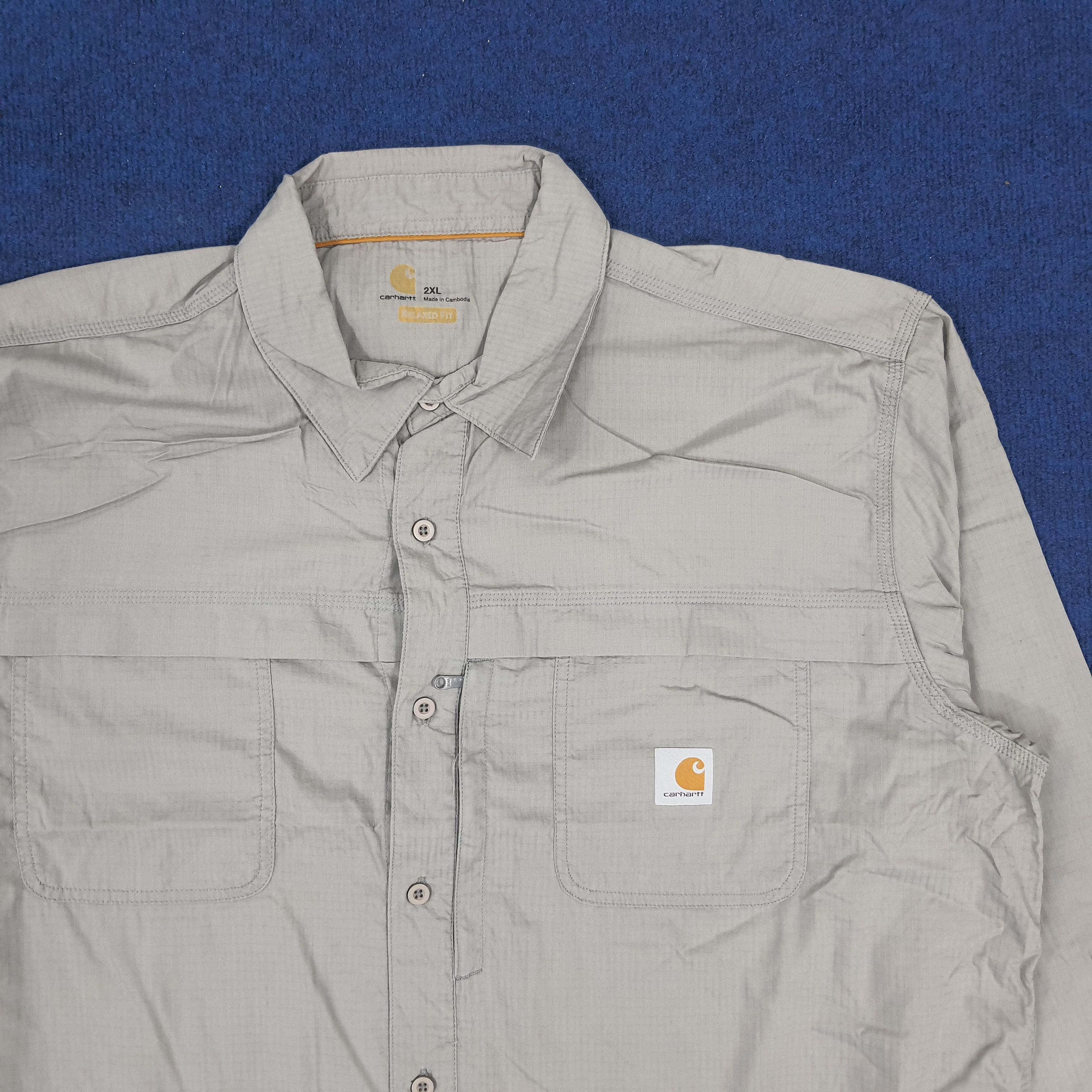 Carhartt × Vintage Vintage Carhartt Force Button Up Work Shirt Size US XXL / EU 58 / 5 - 2 Thumbnail