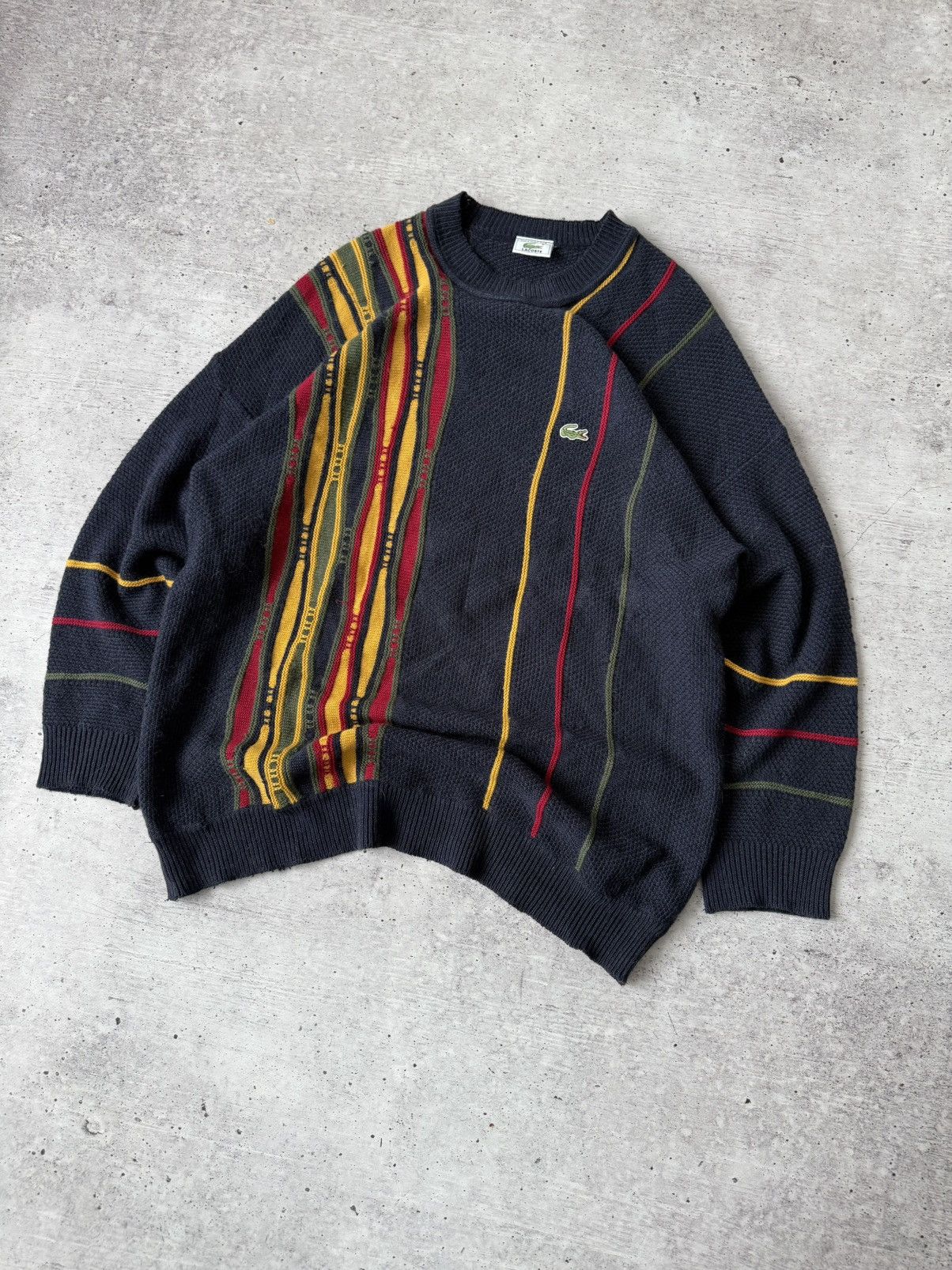 Lacoste Vintage Lacoste Made in France 3D Knit Coogi Style Sweater Size US XXL / EU 58 / 5 - 3 Thumbnail