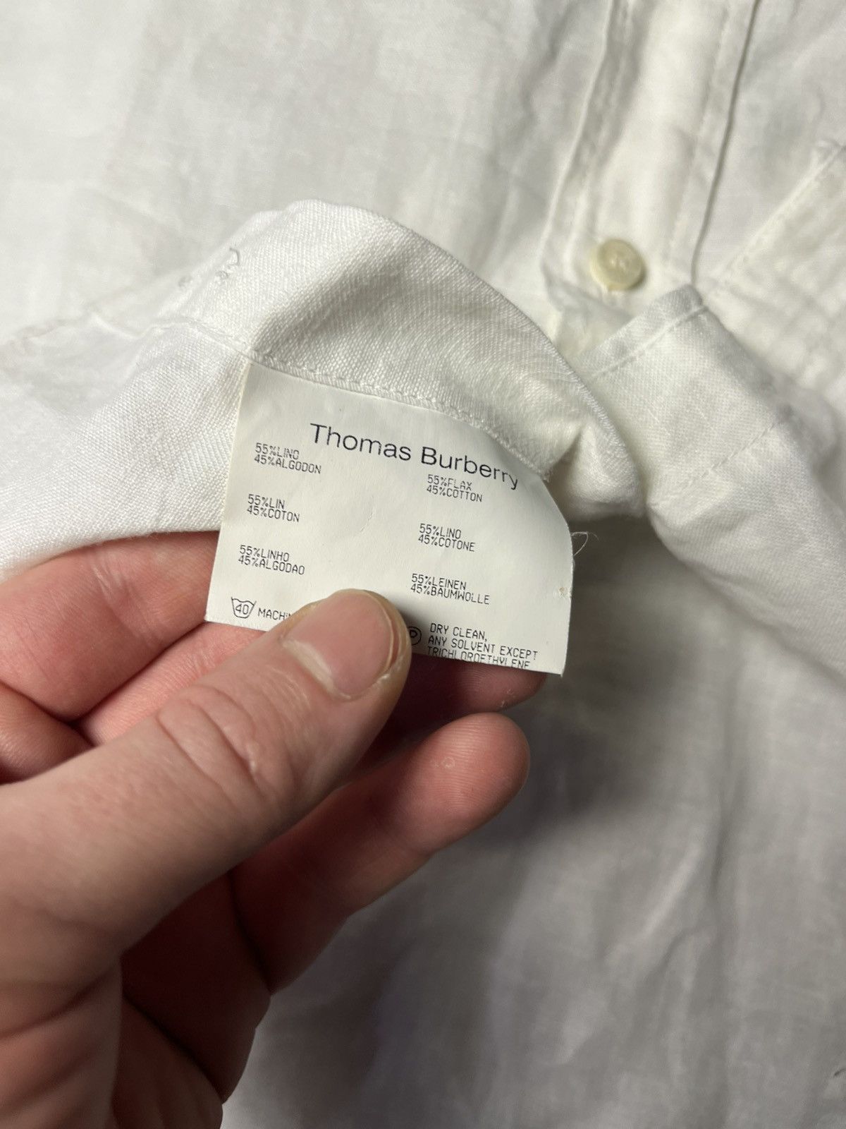 Burberry Thomas Burberry Shirt Classic Linen Cotton size Medium Size US M / EU 48-50 / 2 - 5 Thumbnail