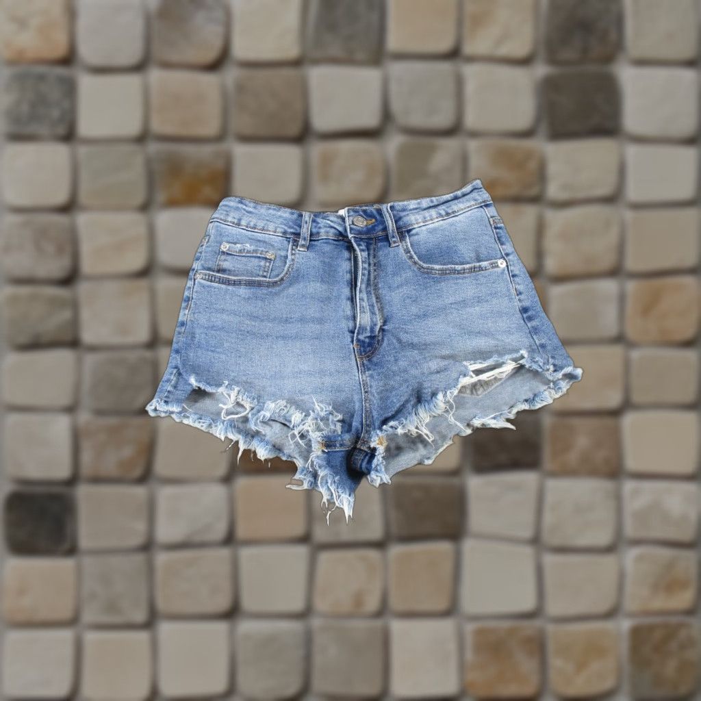 Zara VINTAGE Zara Shorts Womens 4 Light Wash Denim Cut-Offs Blue 90s Classic Festival Size 27" / US 4 / IT 40 - 1 Thumbnail