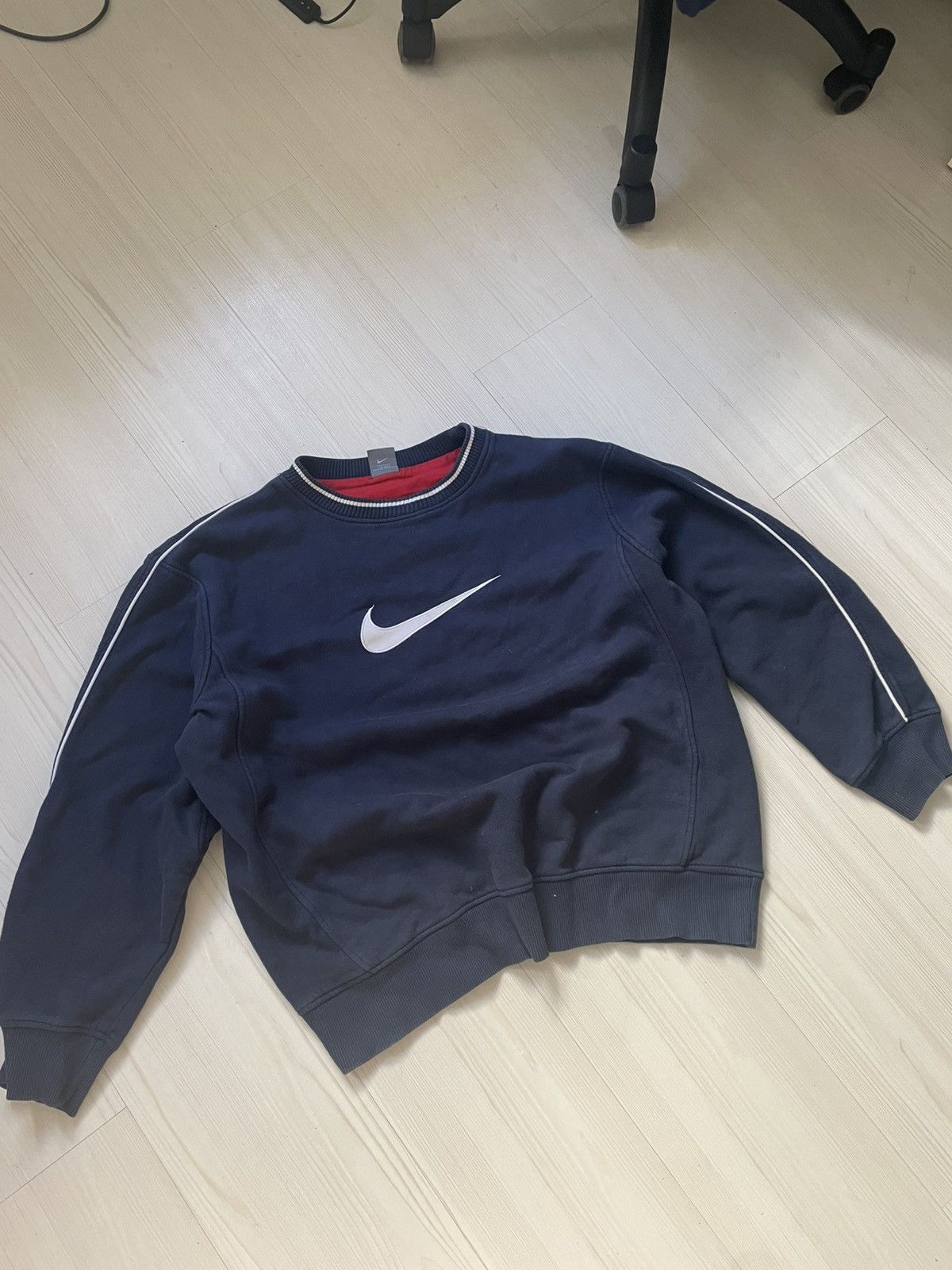 Nike × Vintage 00s Nike Vintage Big Logo Boxy Fit Oversize Sweatshirt Y2K Size US XL / EU 56 / 4 - 1 Thumbnail