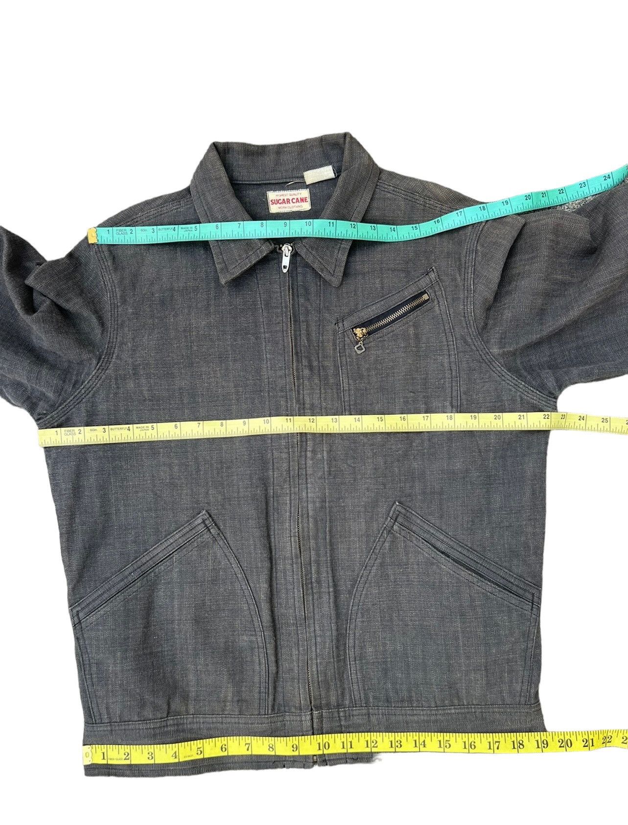 Sugar Cane Vintage Sugar Cane Japan Sun Fade Wax Denim Work Jacket Size US L / EU 52-54 / 3 - 3 Thumbnail