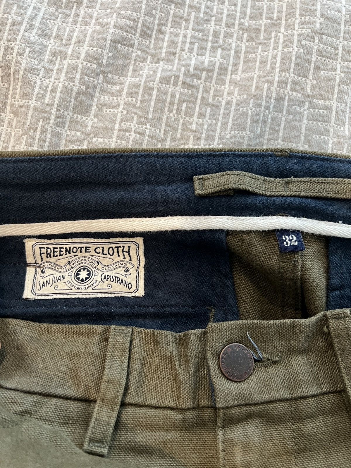Freenote Cloth Workers Chino 14 Ounce Slub Army Green Size US 32 / EU 48 - 5 Thumbnail