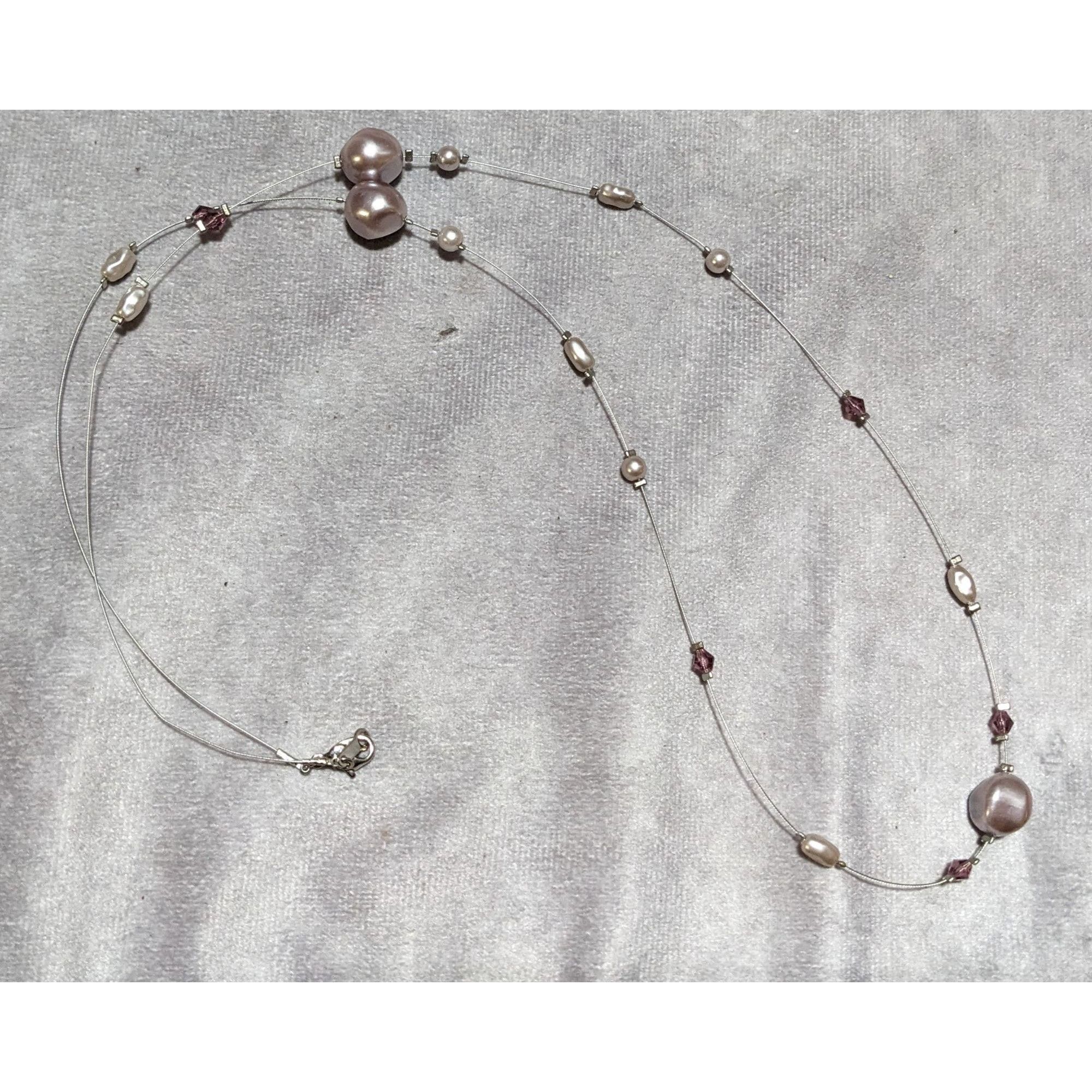 Other Floating Faux Pearl Glass Gemmed Necklace Size ONE SIZE - 8 Thumbnail