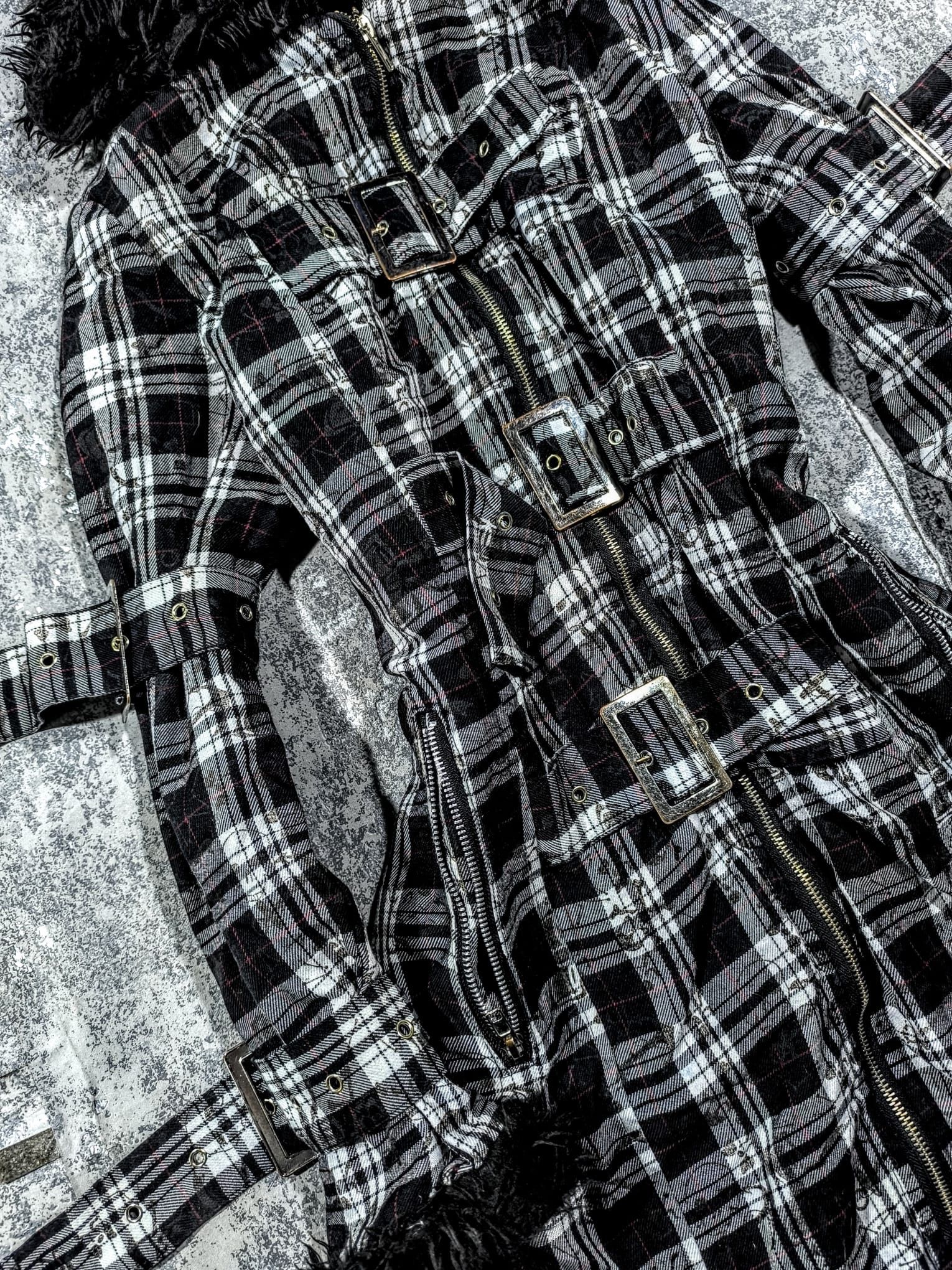 Tripp NYC Hell Bunny Celina Tartan Bondage Straps Coat Size XS / US 0-2 / IT 36-38 - 3 Thumbnail