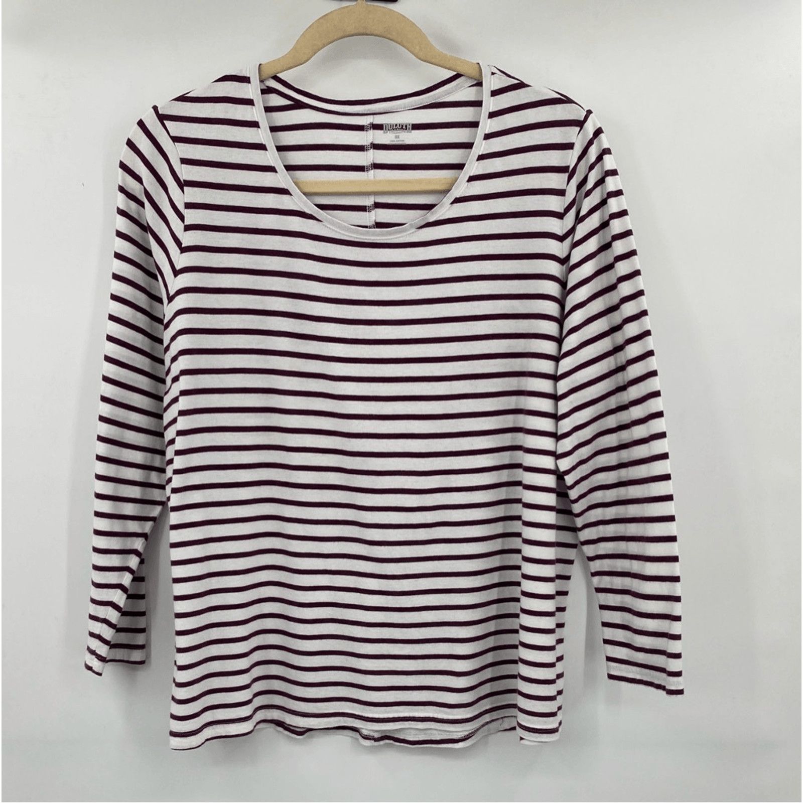 Duluth Trading Company Duluth Trading Co Red White Striped Long Sleeve Top Size 3X Size 3XL / US 20-22 - 5 Thumbnail