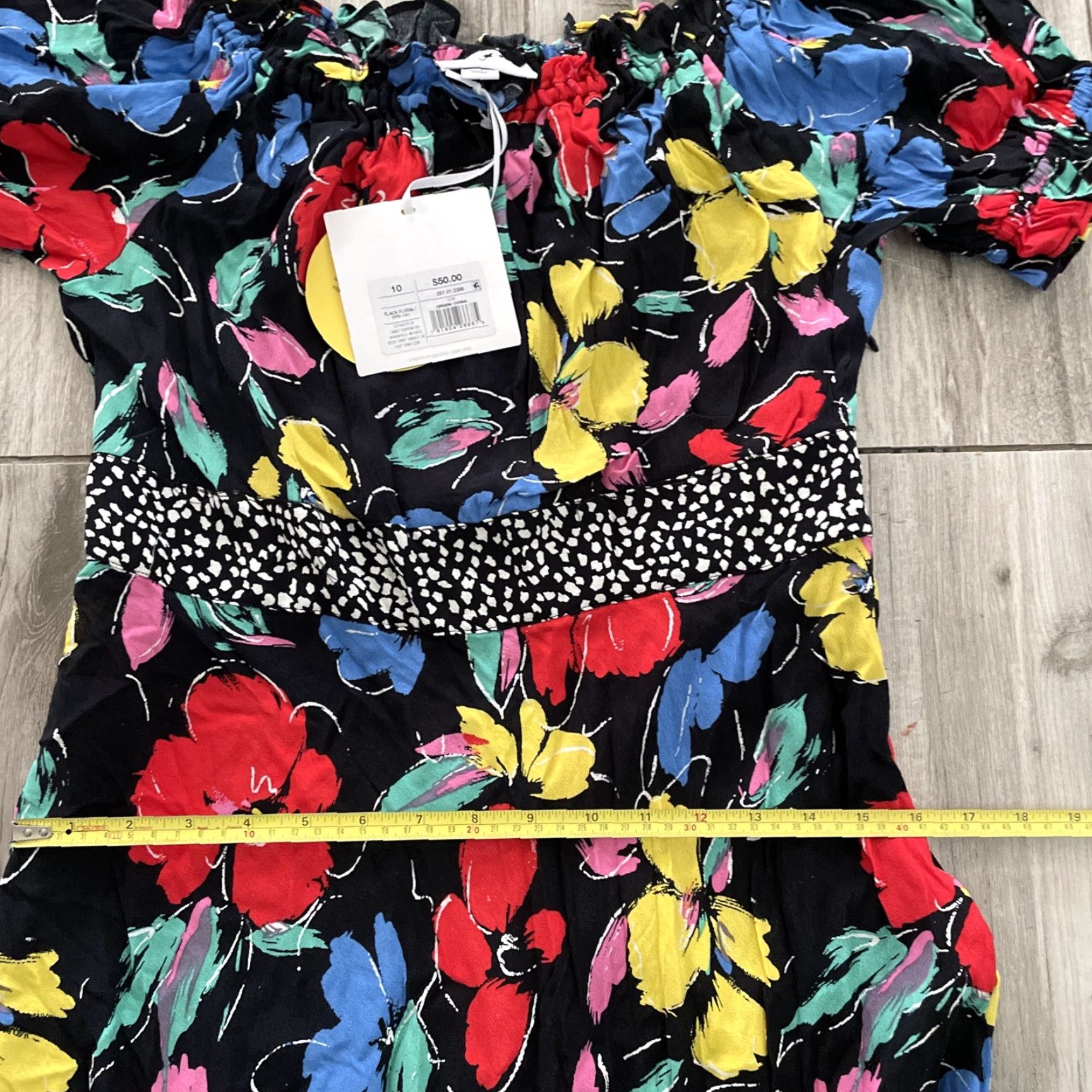 RIXO Rixo Womens Dress Maxi Off the Shoulder Boho Peasant Black Floral Size 10 NEW Size L / US 10 / IT 46 - 7 Thumbnail