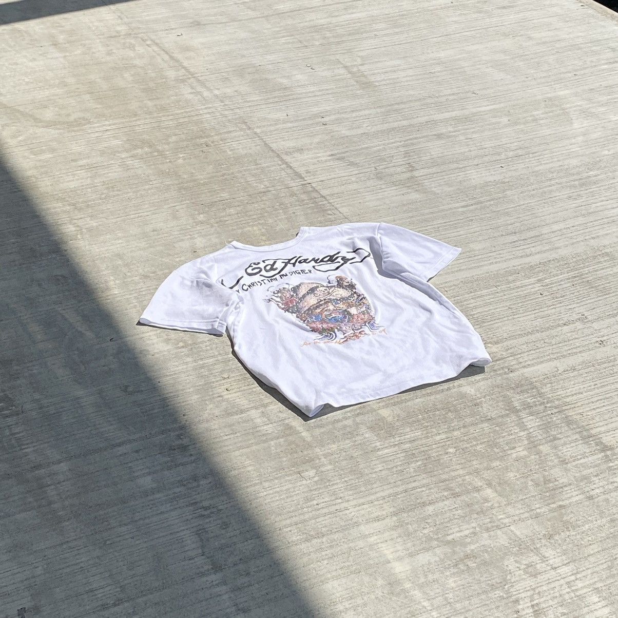 Christian Audigier × Vintage Christian Audigier Vintage Ed Hardy Style Big Logo T-Shirt Size L / US 10 / IT 46 - 3 Thumbnail