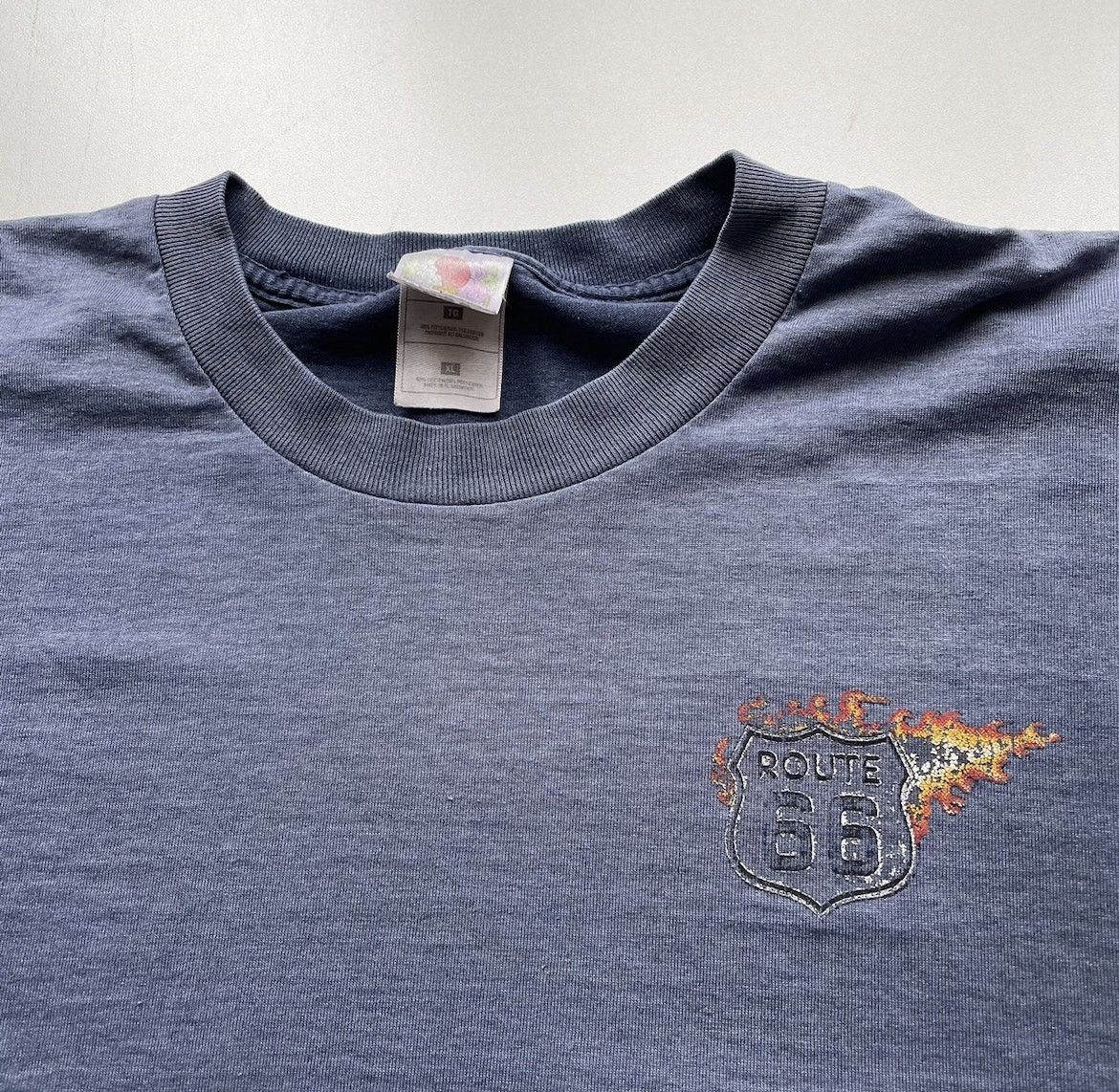 Vintage Vintage 90s Route 66 American art Graphic Faded T shirt Rare Size US XL / EU 56 / 4 - 5 Thumbnail