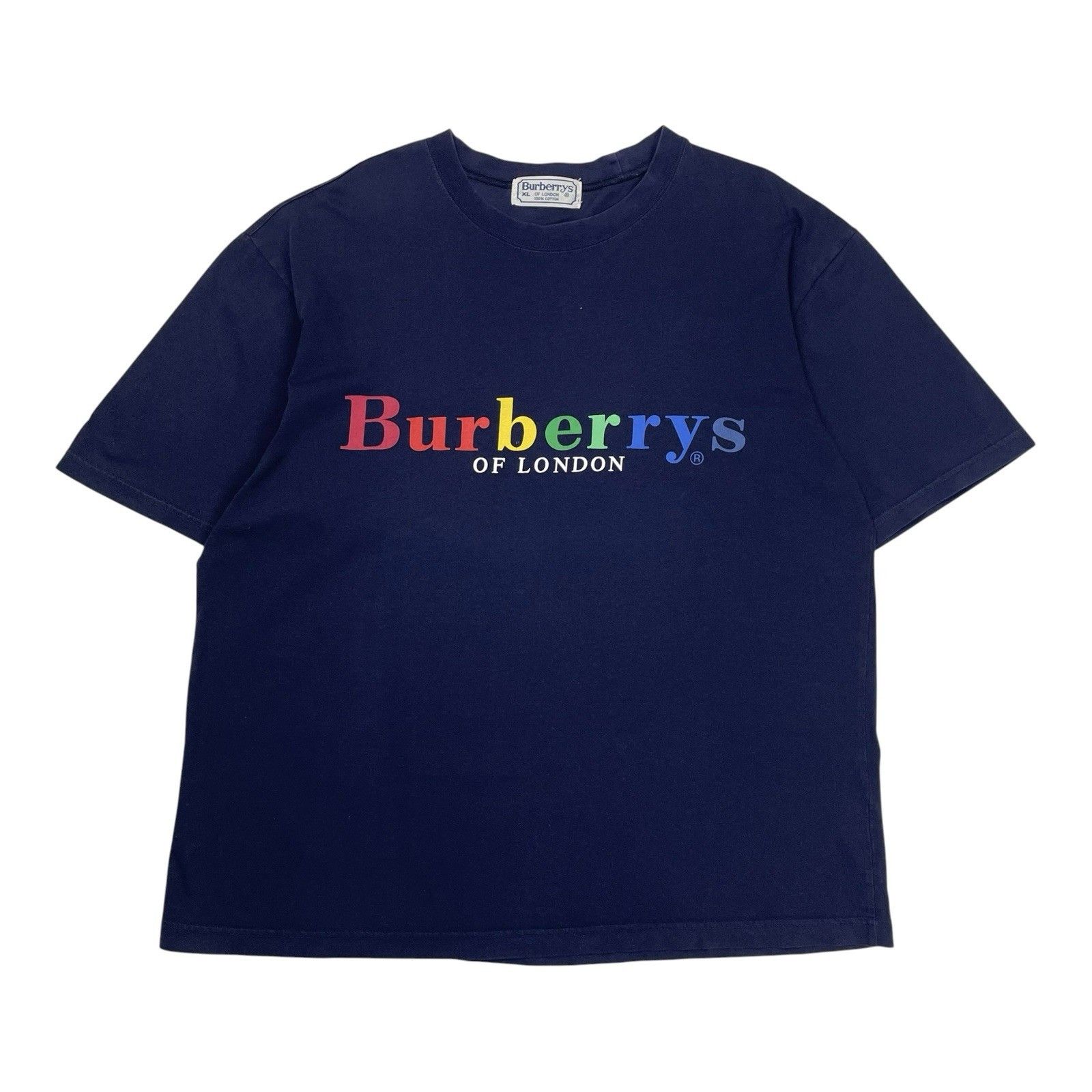 Burberry Vintage Burberrys Rainbow Spell Out T-Shirt Size XL Size US XL / EU 56 / 4 - 1 Thumbnail