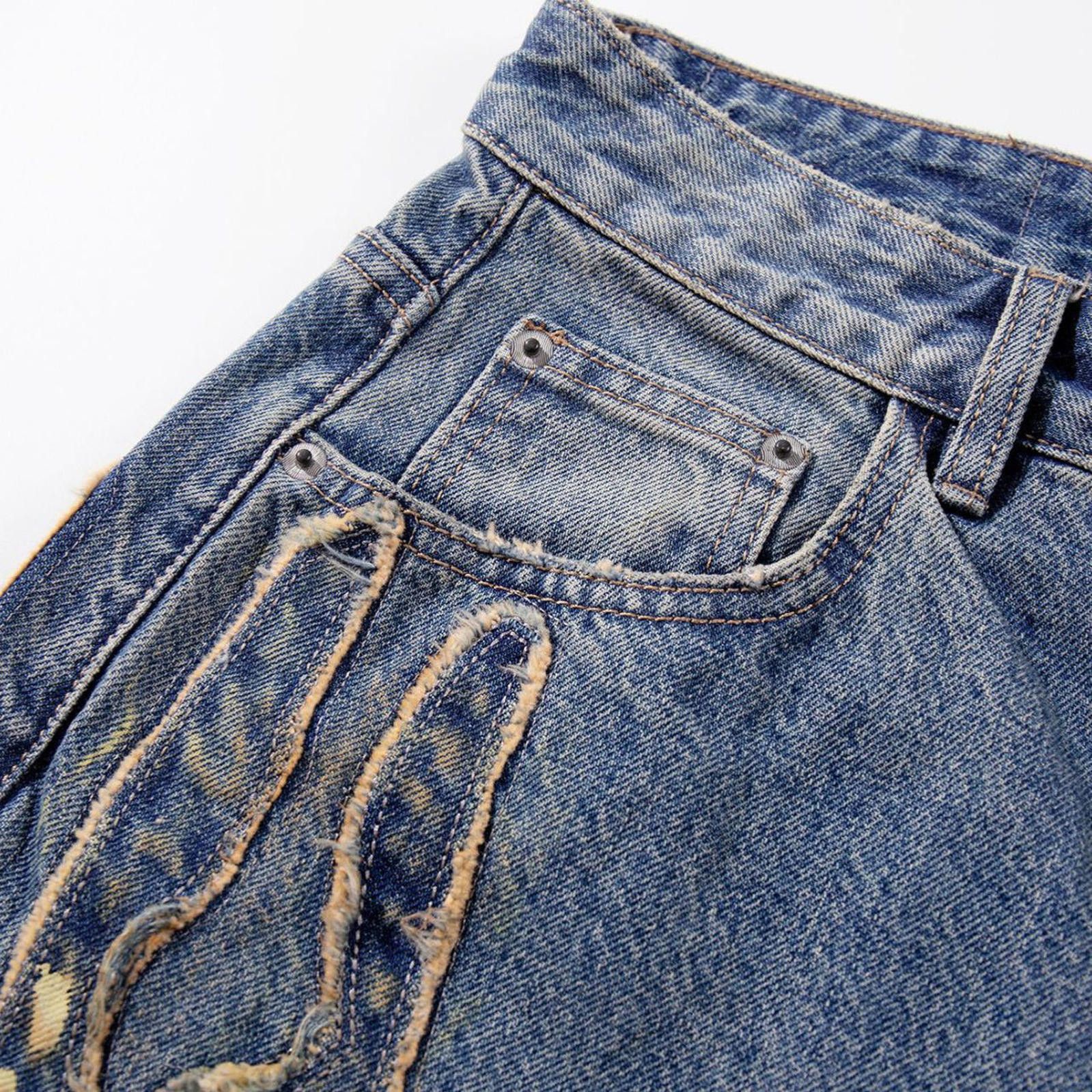 Other Appliqué Denim Premium Wide-Leg Bespoke Jeans Size US 32 / EU 48 - 2 Thumbnail