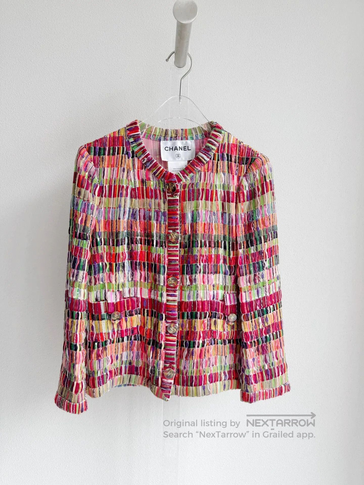 Chanel Chanel 16C Seoul Rainbow Woven Coat. Size XXS / US 00 / IT 34 - 2 Thumbnail