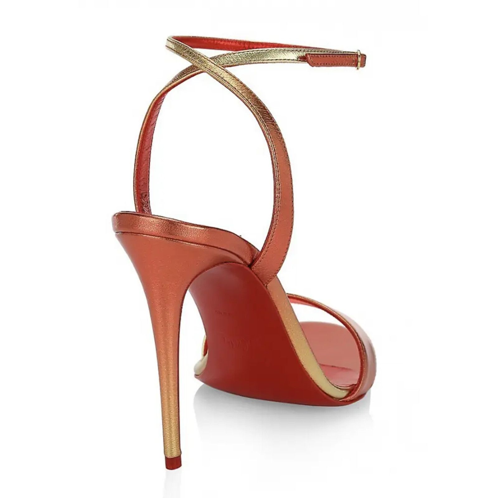 Christian Louboutin Loubigirl 100 Fiamma Red Ankle Strap Sandal Heel Pump 38.5 Size US 8.5 / IT 38.5 - 10 Thumbnail