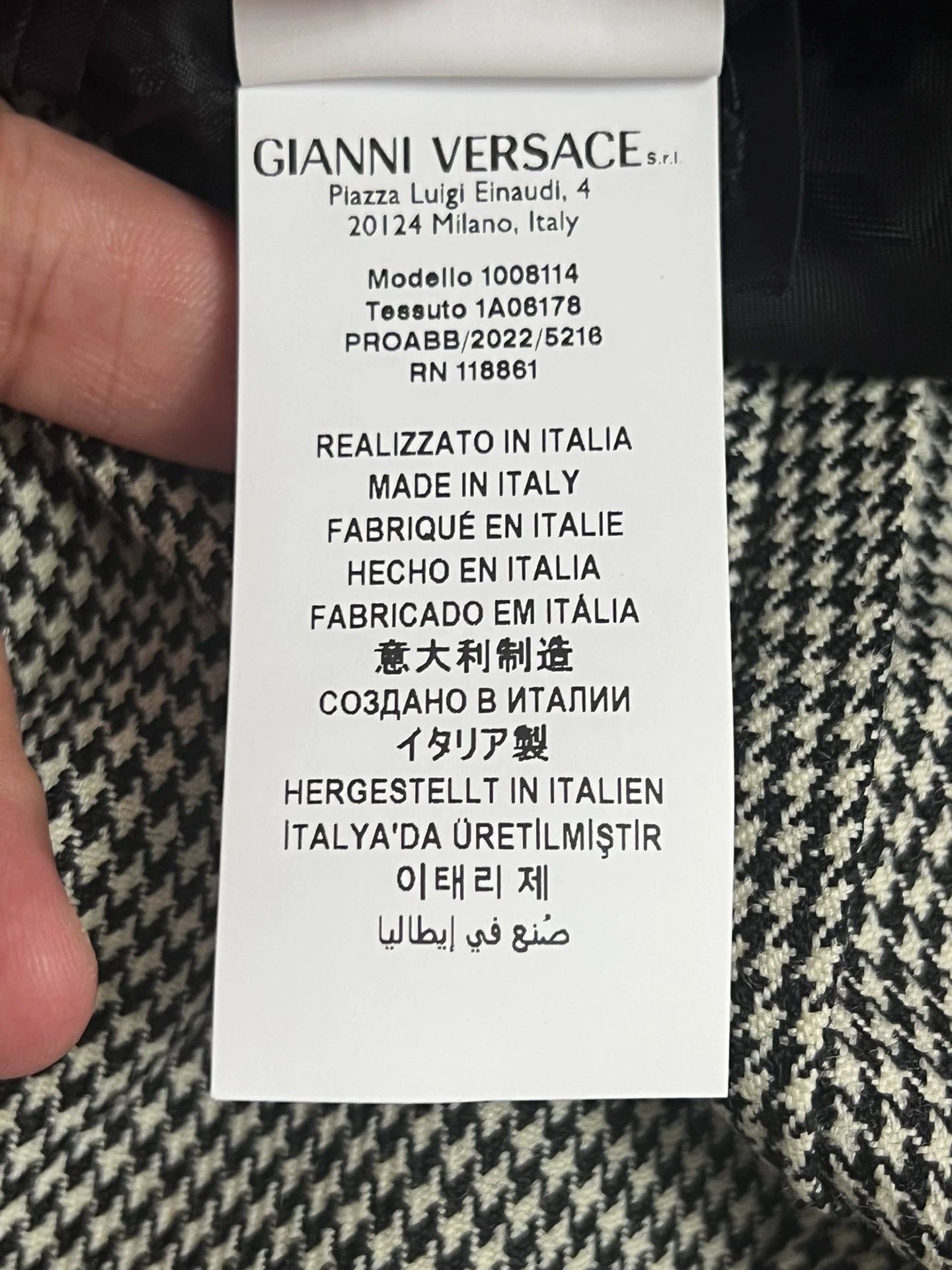Versace Versace Runway Regular 1 Vent 100% Wool Plaid 52 Blazer Size 52R - 6 Thumbnail