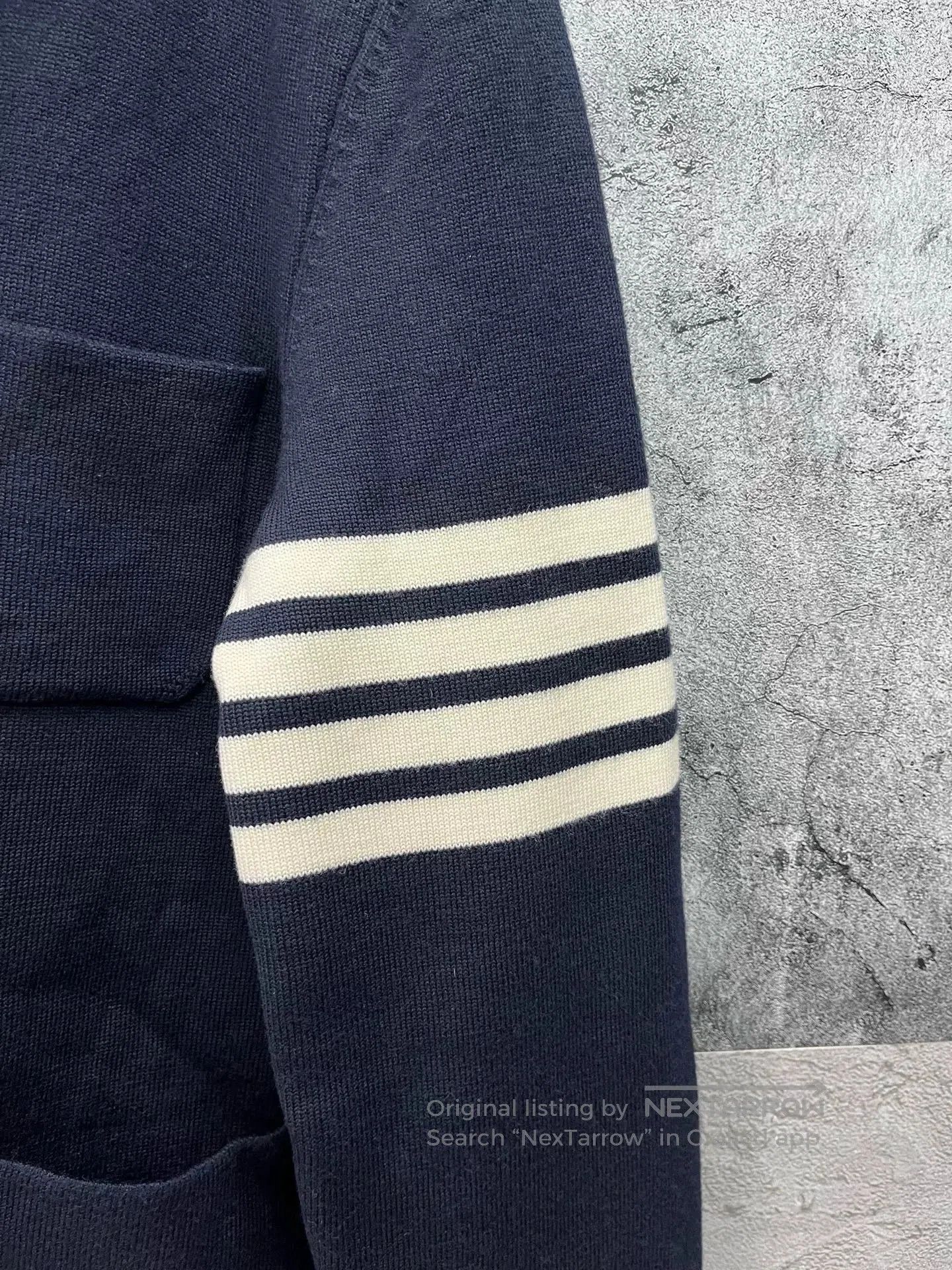 Thom Browne thom browne navy wool knit jacket. Size US L / EU 52-54 / 3 - 4 Thumbnail