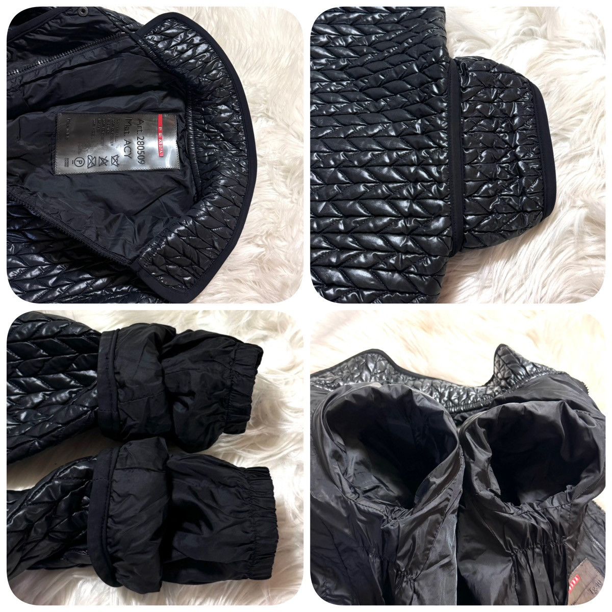 Prada Prada Sport ribbed gathered nylon jacket, black, size 40, Size S / US 4 / IT 40 - 3 Thumbnail