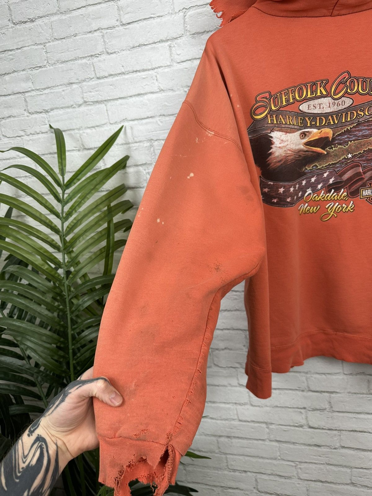 Harley Davidson (XL) ABSOLUTELY BLASTED OUT THRASHED Harley Davidson Hoodie Size US XL / EU 56 / 4 - 22 Thumbnail