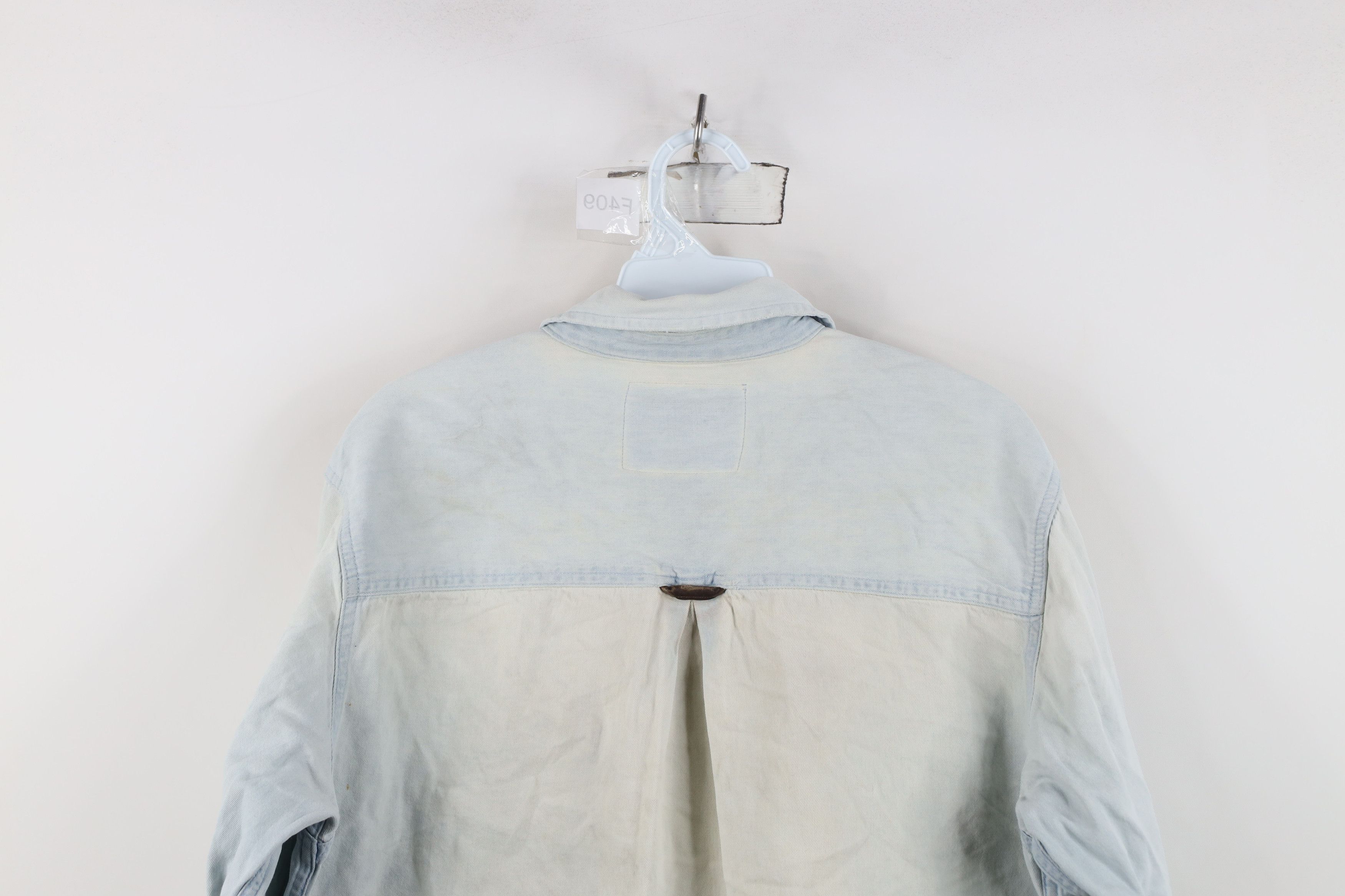 Vintage Vintage 90s Streetwear Double Pocket Denim Jean Button Shirt Size US S / EU 44-46 / 1 - 16 Thumbnail