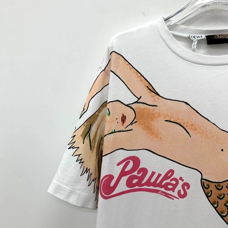 Loewe LOEWE White mermaid printed cotton round neck short sleeve Size XS / US 0-2 / IT 36-38 - 3 Thumbnail