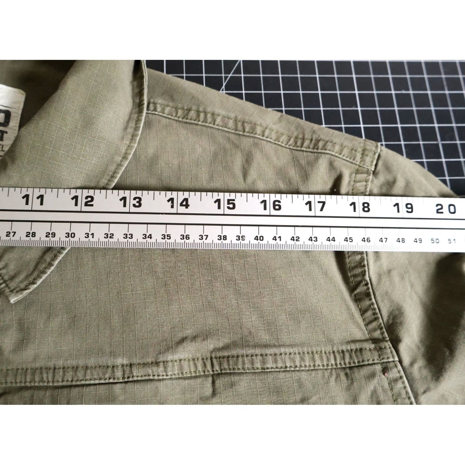Vintage Zero Foxtrot Chore Jacket Mens Medium Green Ripstop Cotton Snap Button Military Jacket Size US M / EU 48-50 / 2 - 7 Thumbnail