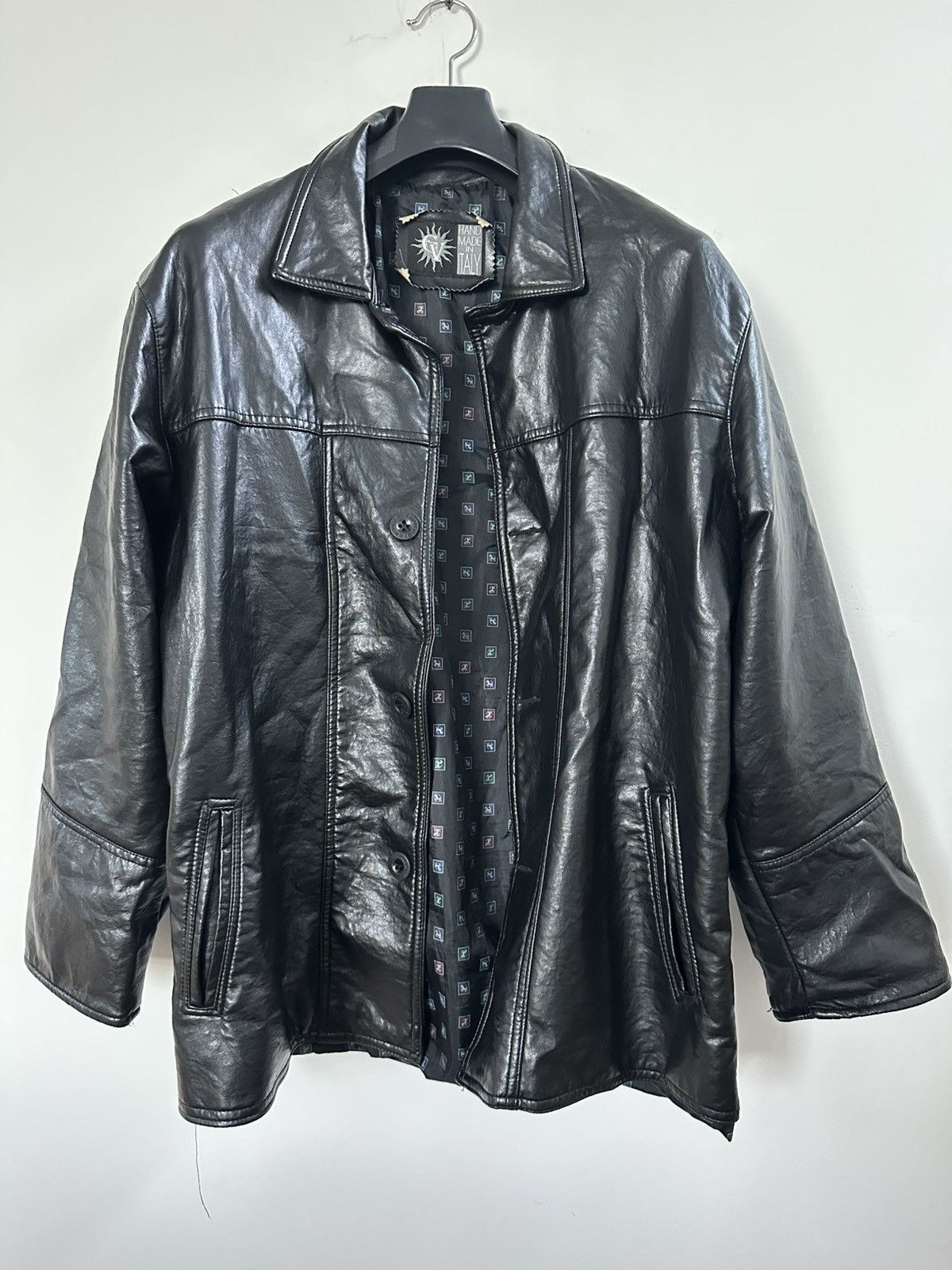 Other Handmade in Italy Emporio GV Vegan Leather Jacket – Black Size US XL / EU 56 / 4 - 1 Thumbnail