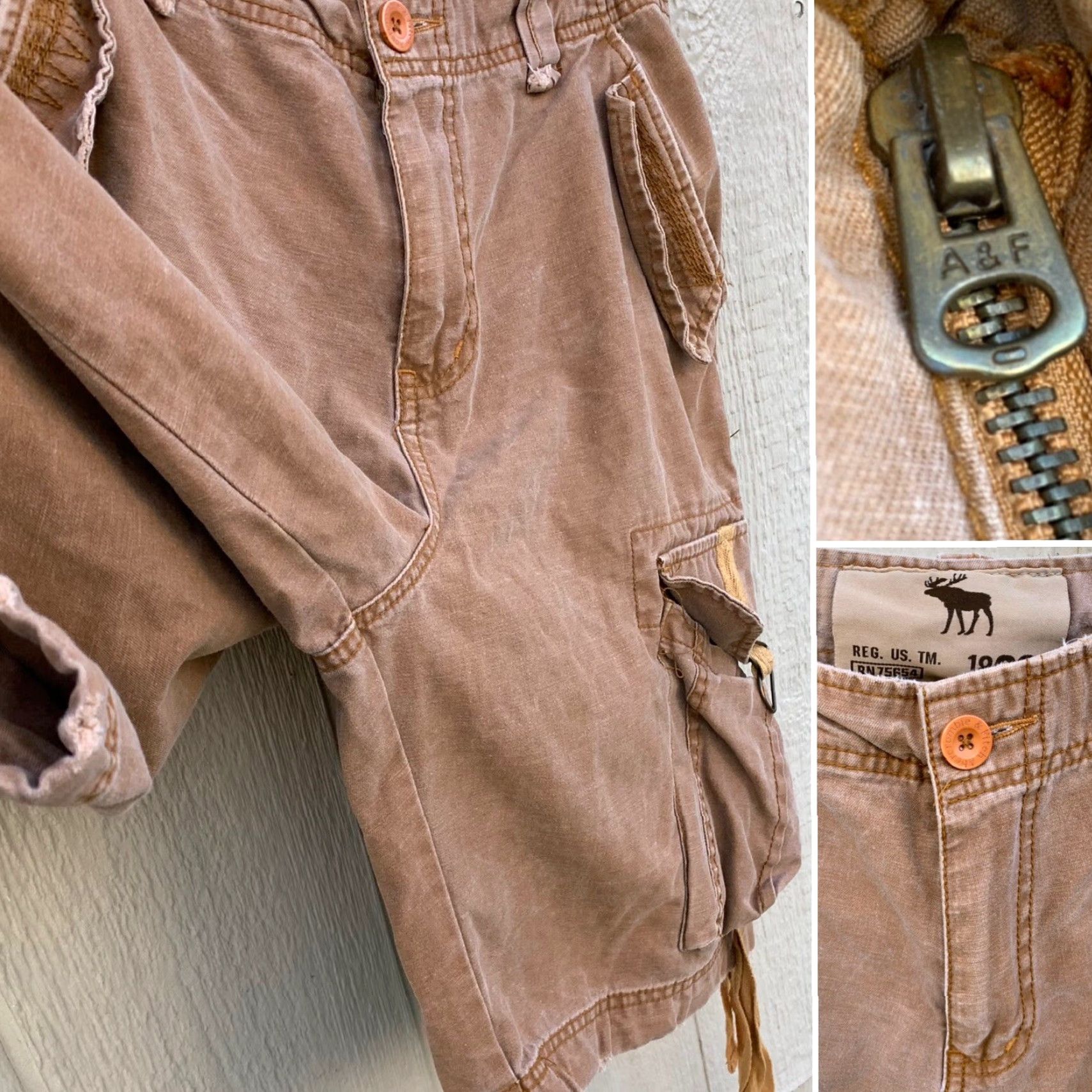 Abercrombie & Fitch Abercrombie & Fitch cargo shorts distessed A&F 1892 Size 28 Men's Cargo Shorts Brown Belt Loops 10 3/4 in Inseam Distressed Casual Daywear 28 Mens Size US 28 / EU 44 - 4 Thumbnail