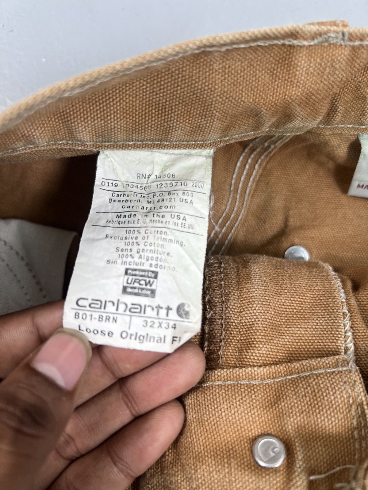 Carhartt Vintage carhartt B01 BRN painted double knee workwear Size US 30 / EU 46 - 6 Thumbnail