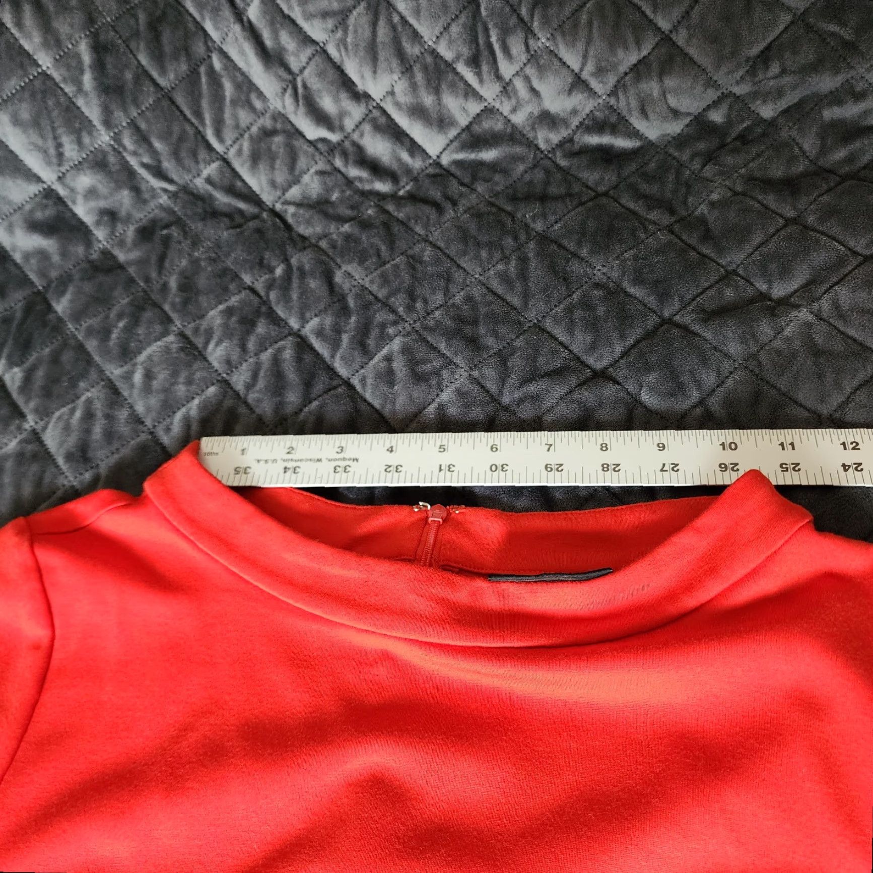 Avenue 7th Avenue Design Studio New York & Co Women Blouse Zip Sleeveless Round Neck Orange Red Polyester Lace XL SZ M Size M / US 6-8 / IT 42-44 - 6 Thumbnail