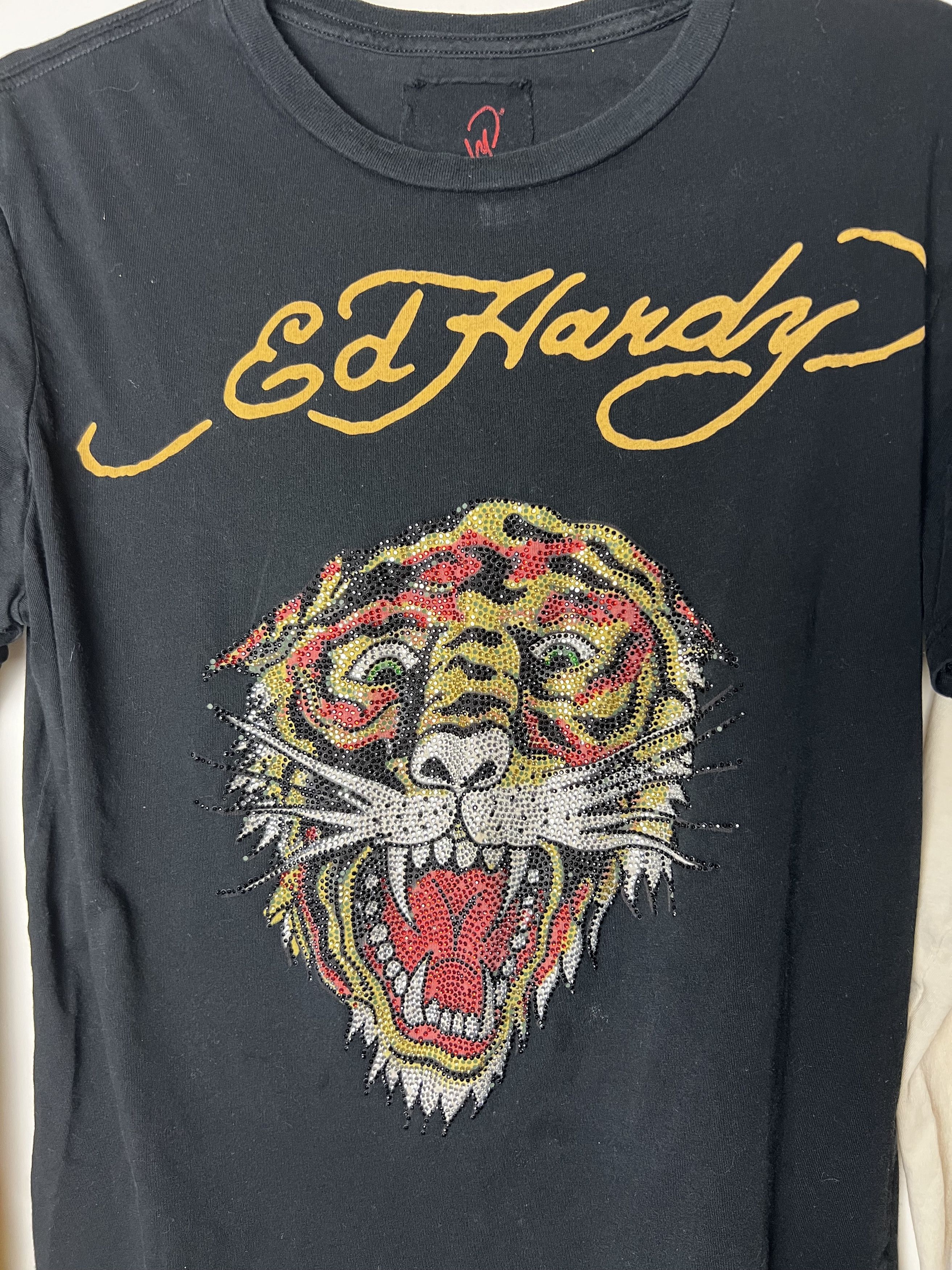 Ed Hardy Vintage Ed Hardy by Christian Audigier Rhinestone Tiger Face Size US S / EU 44-46 / 1 - 2 Thumbnail