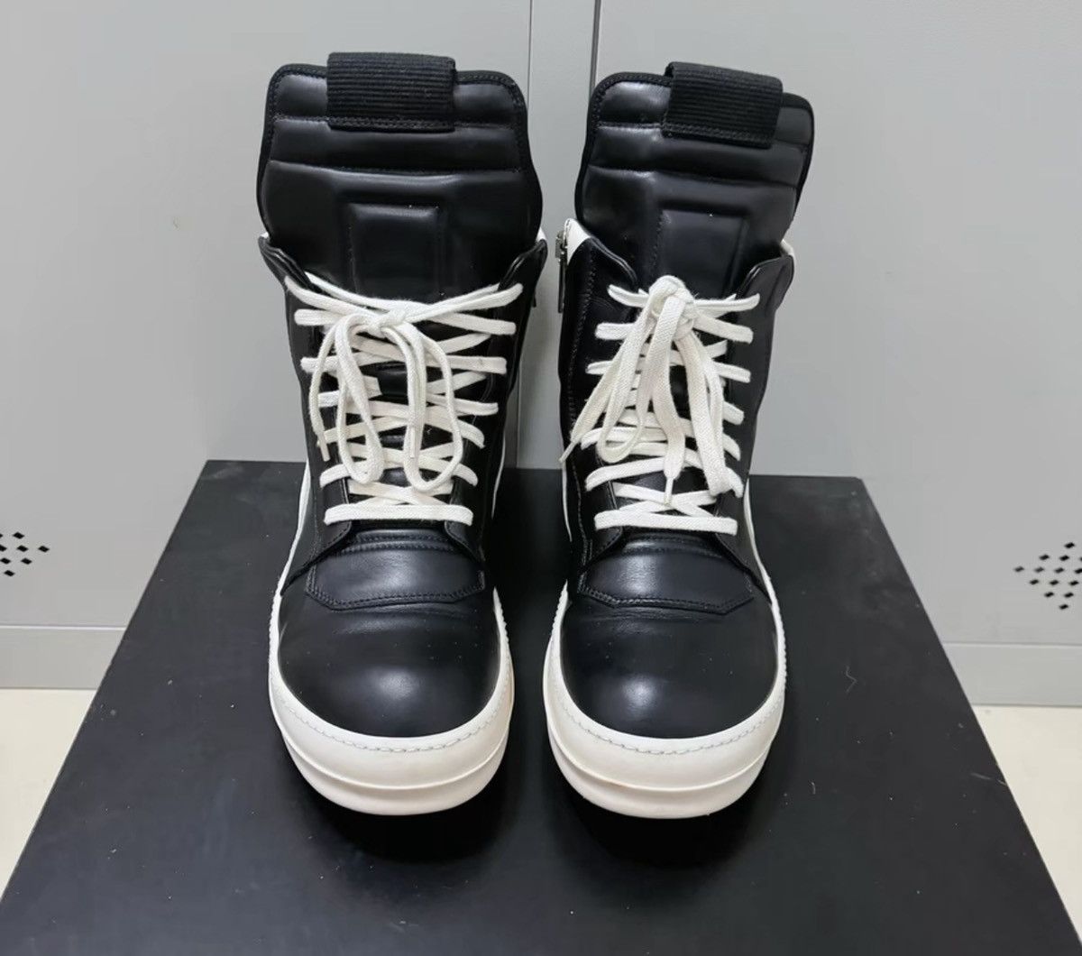 Rick Owens Geobasket Black & White Patent Leather
