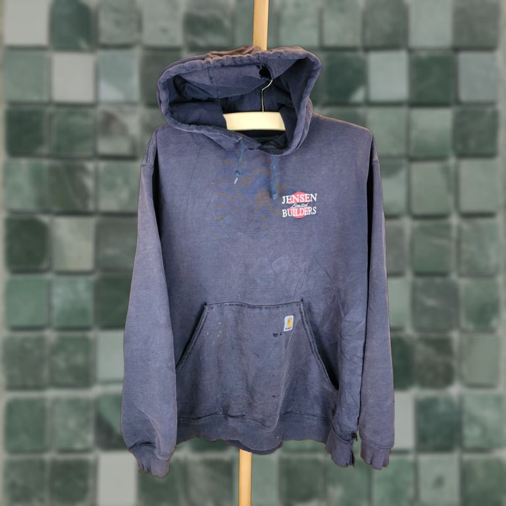 Carhartt VINTAGE Carhartt Hoodie XL Black Distressed Worn Cross Chest 27 INCH Cross Shoulder 23 INCH Men Pullover See Detail Size US XL / EU 56 / 4 - 1 Thumbnail